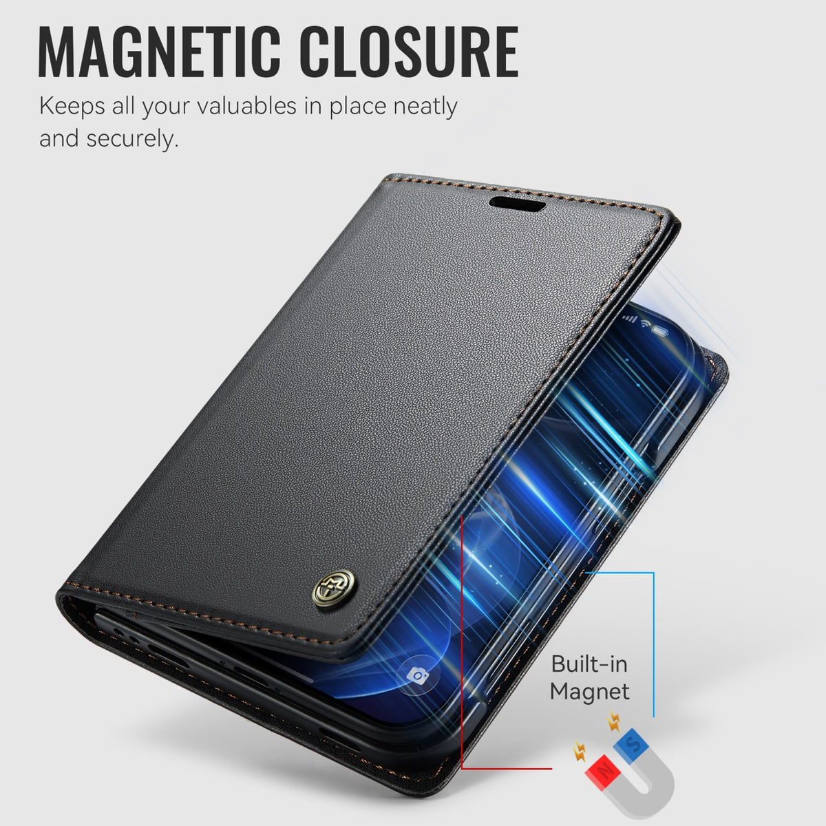 iPhone Duo CaseMe Retro Wallet Case [Black]