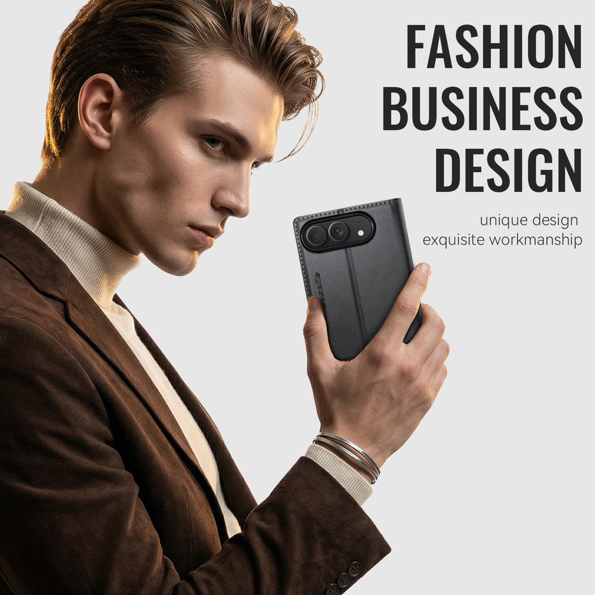 iPhone Duo CaseMe Retro Wallet Case [Black]