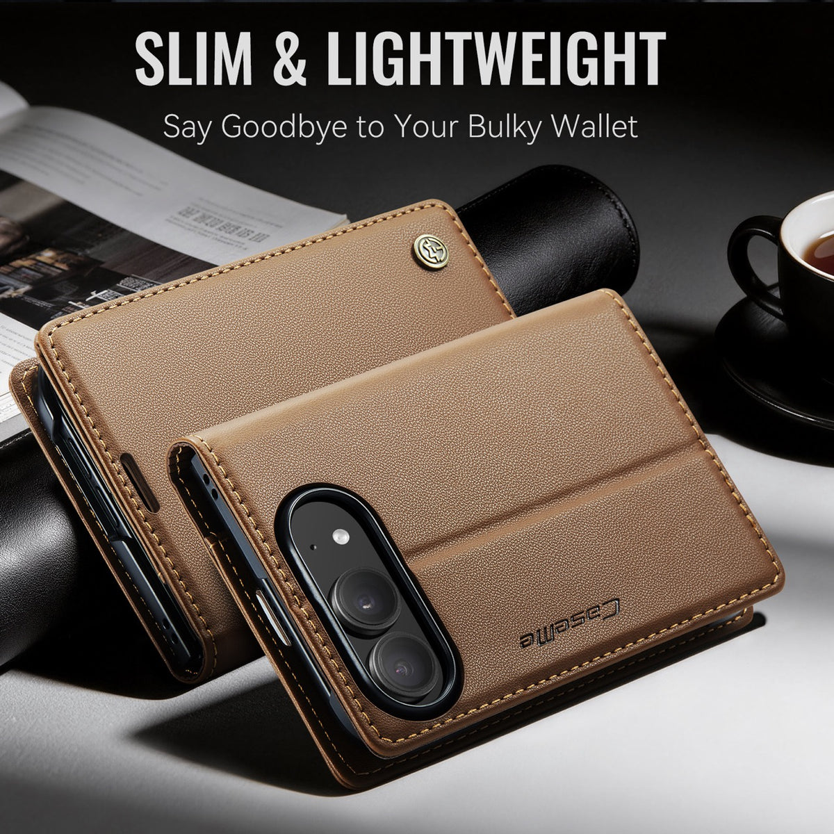 iPhone Duo CaseMe Retro Wallet Case [Brown]