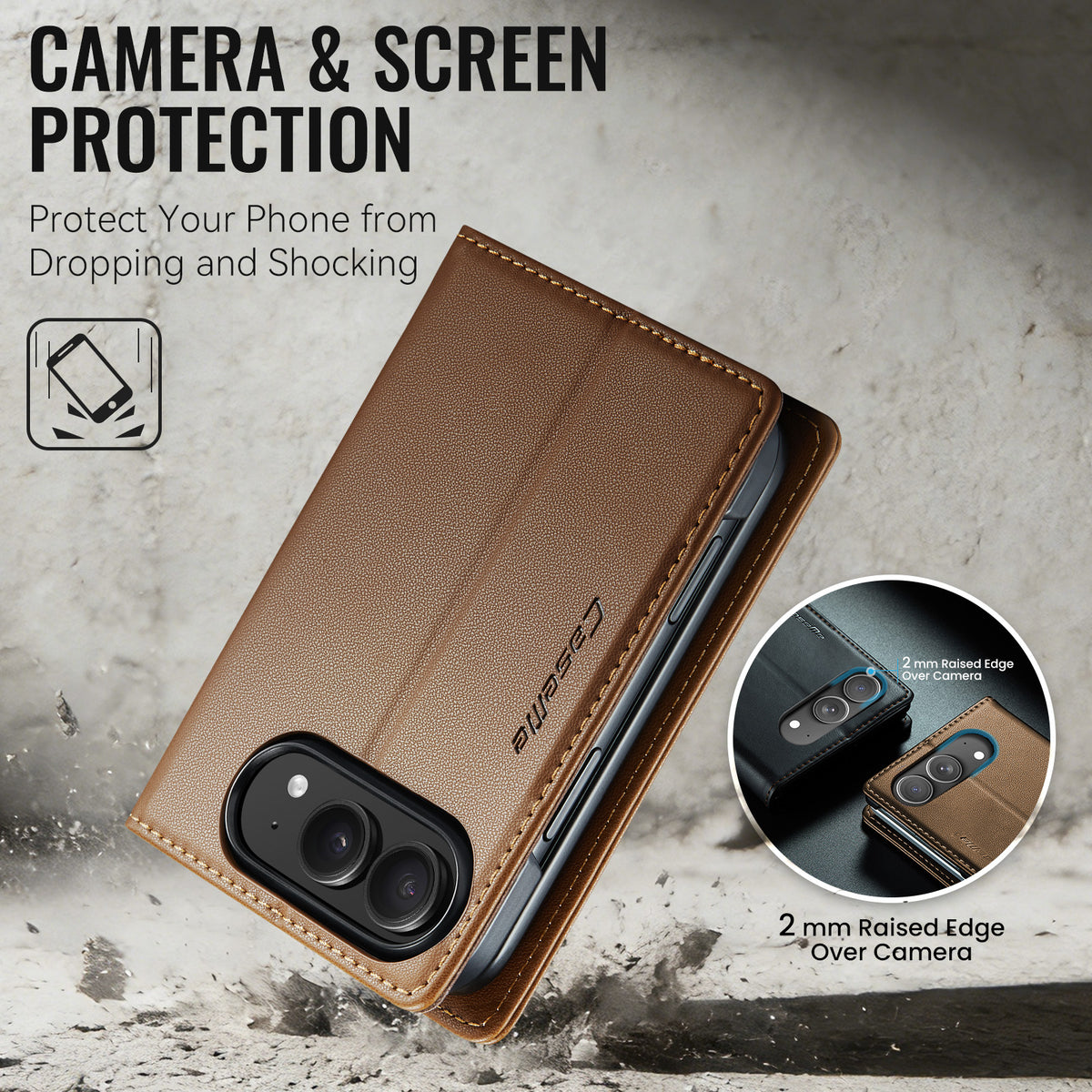 iPhone Duo CaseMe Retro Wallet Case [Brown]