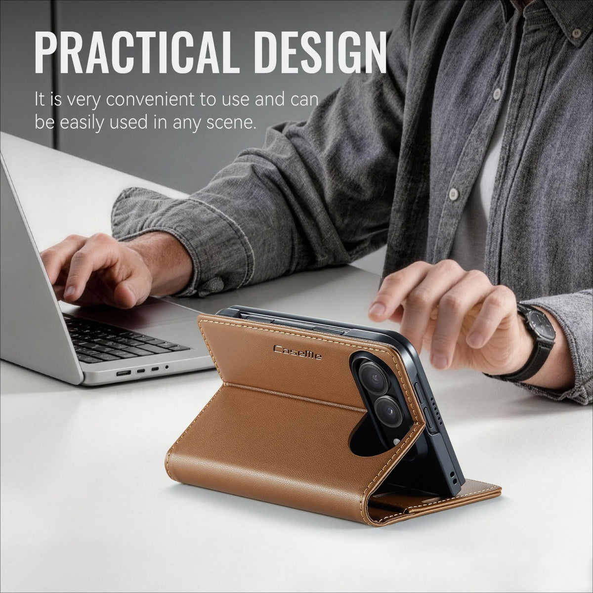iPhone Duo CaseMe Retro Wallet Case [Brown]