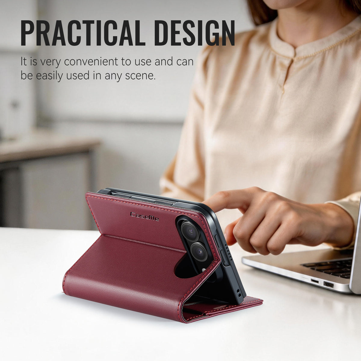 iPhone Duo CaseMe Retro Wallet Case [Maroon]