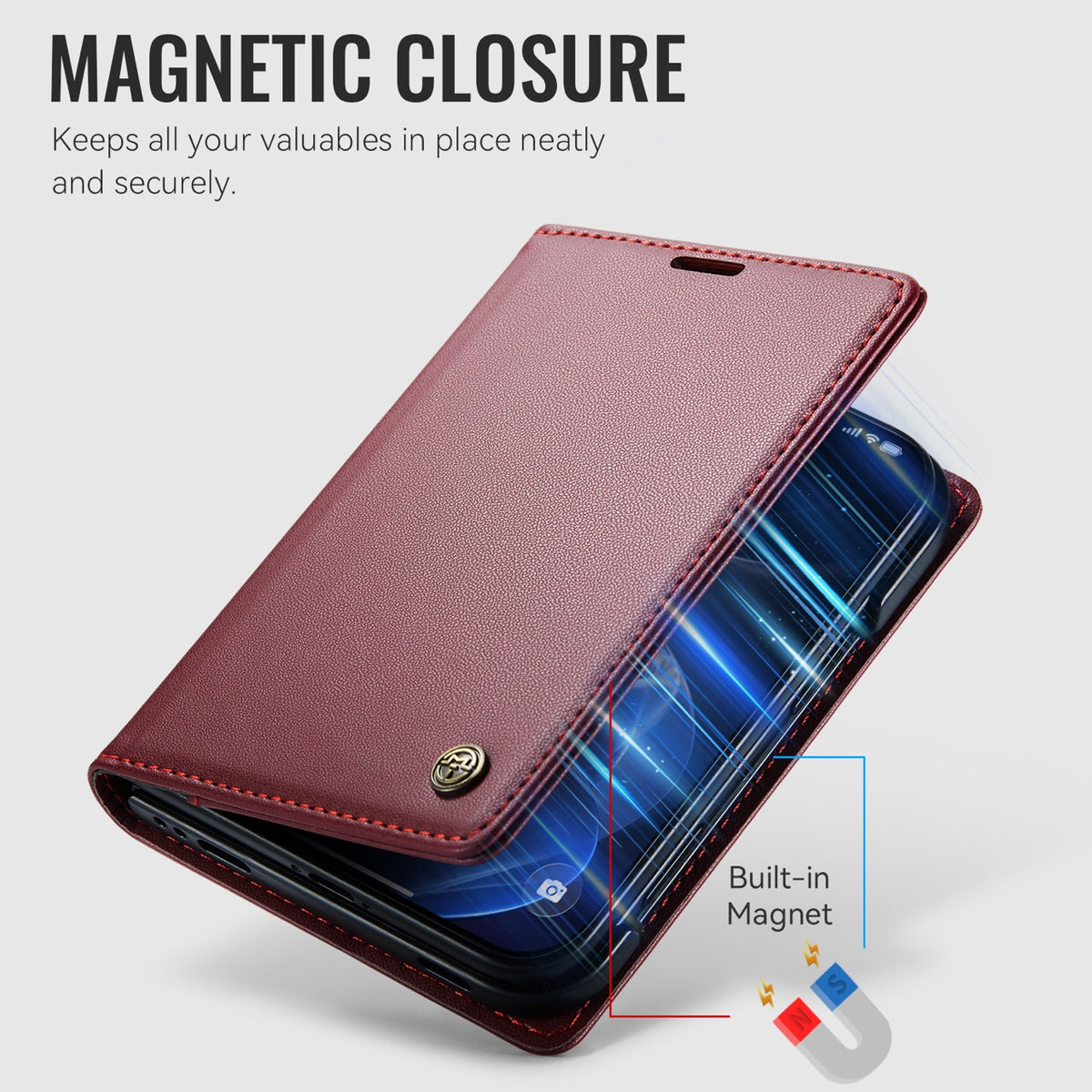 iPhone Duo CaseMe Retro Wallet Case [Maroon]
