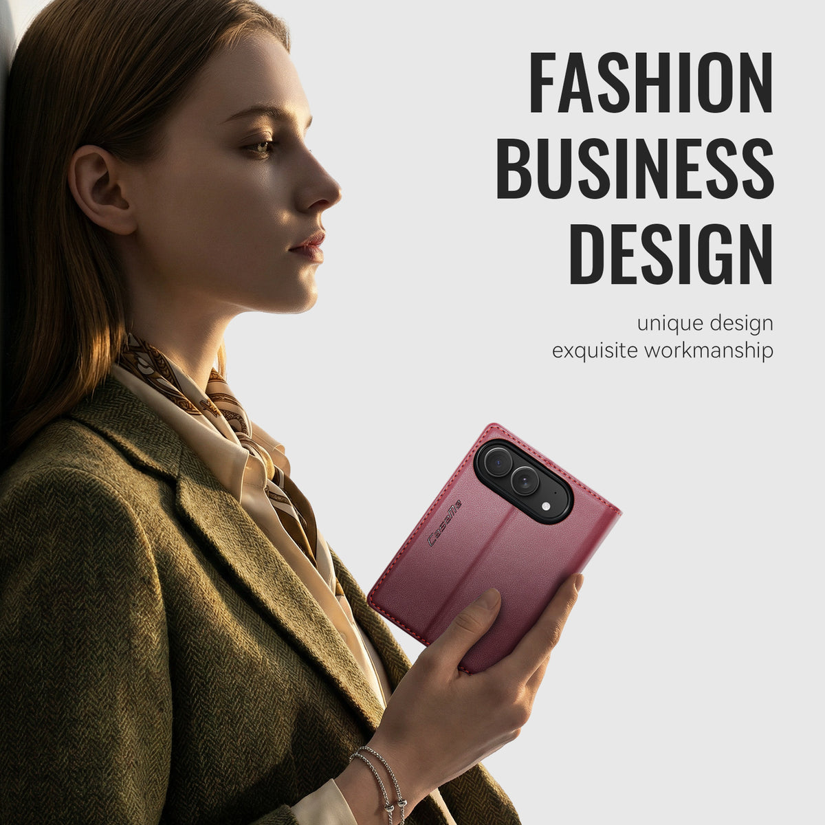 iPhone Duo CaseMe Retro Wallet Case [Maroon]