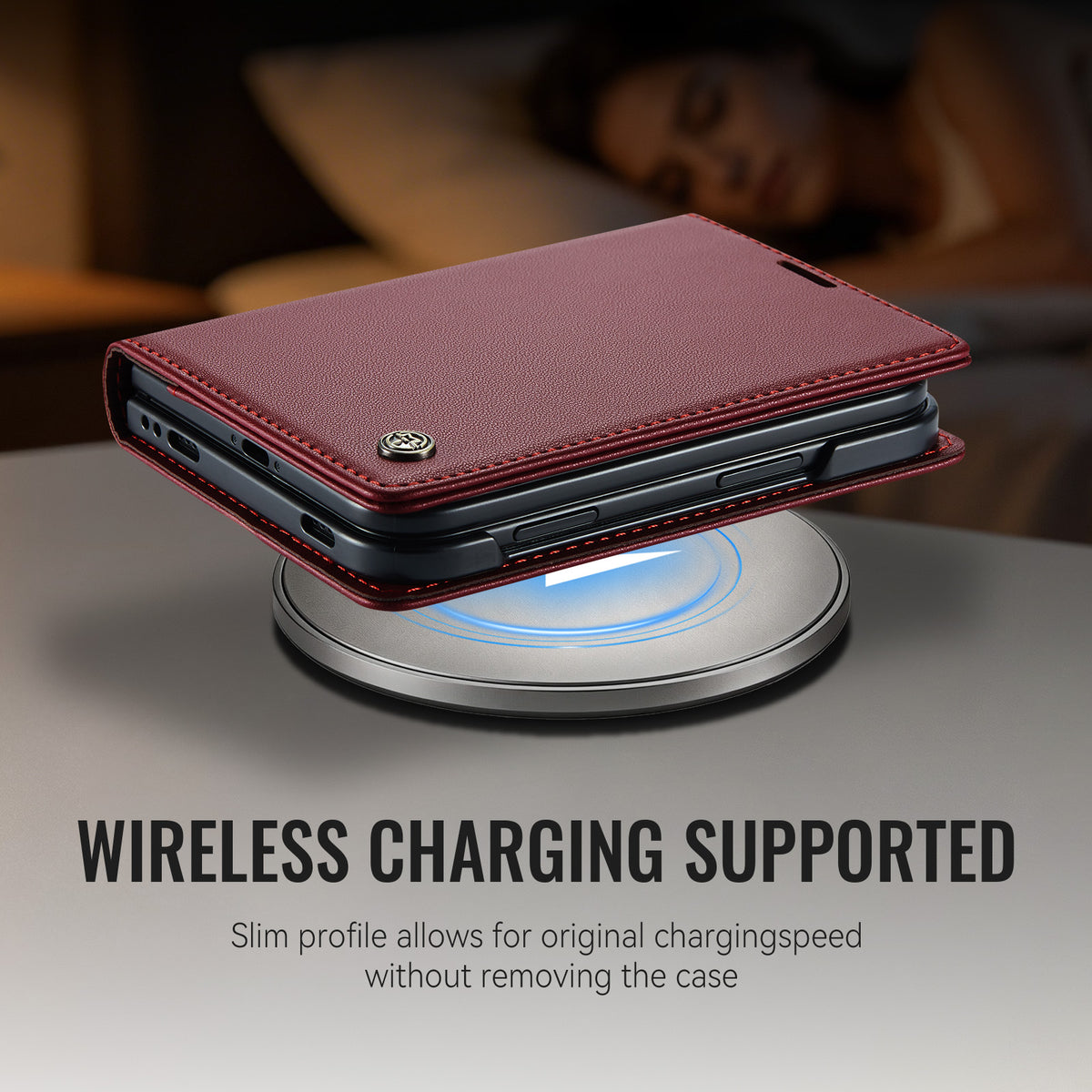 iPhone Duo CaseMe Retro Wallet Case [Maroon]