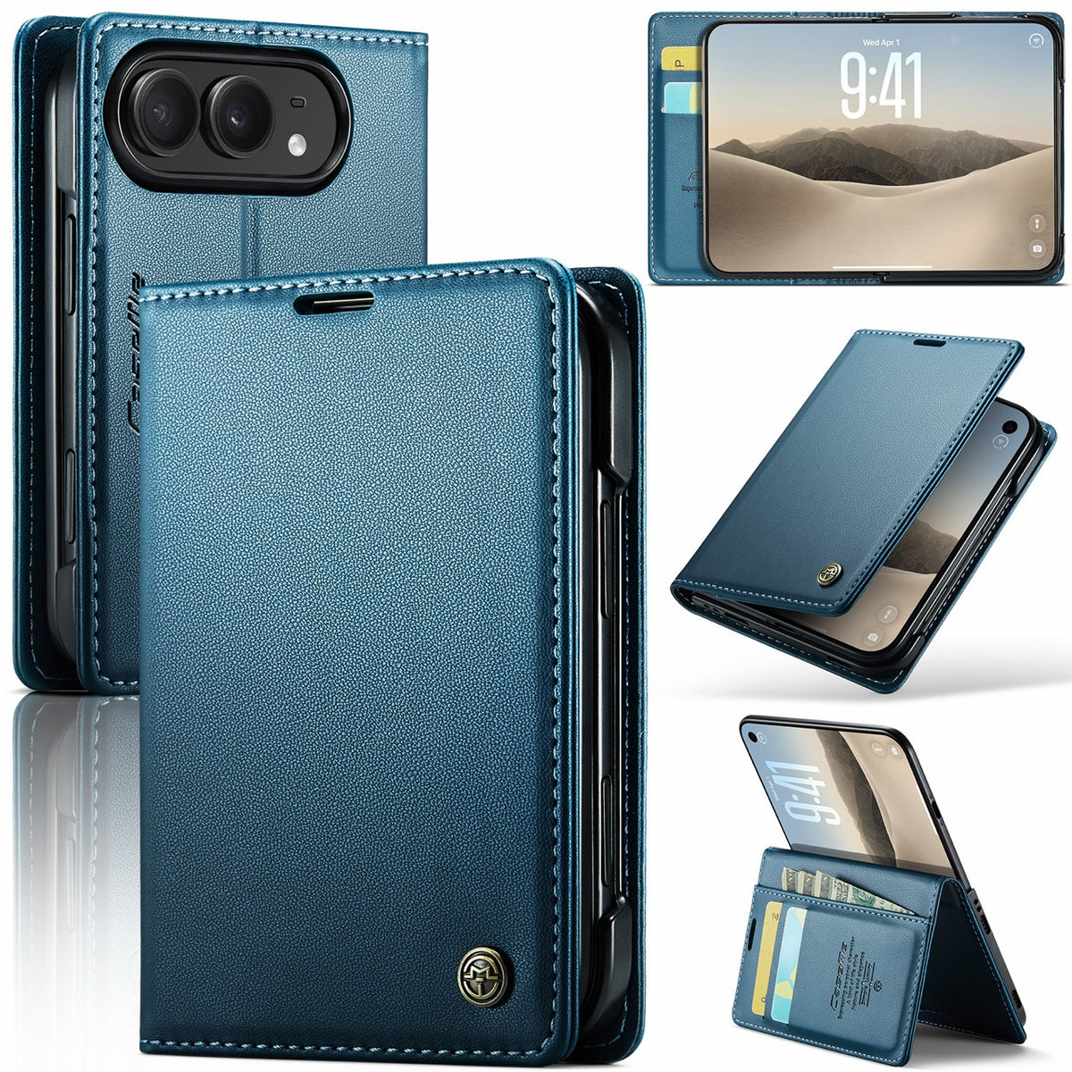 iPhone Duo CaseMe Retro Wallet Case [Navy]