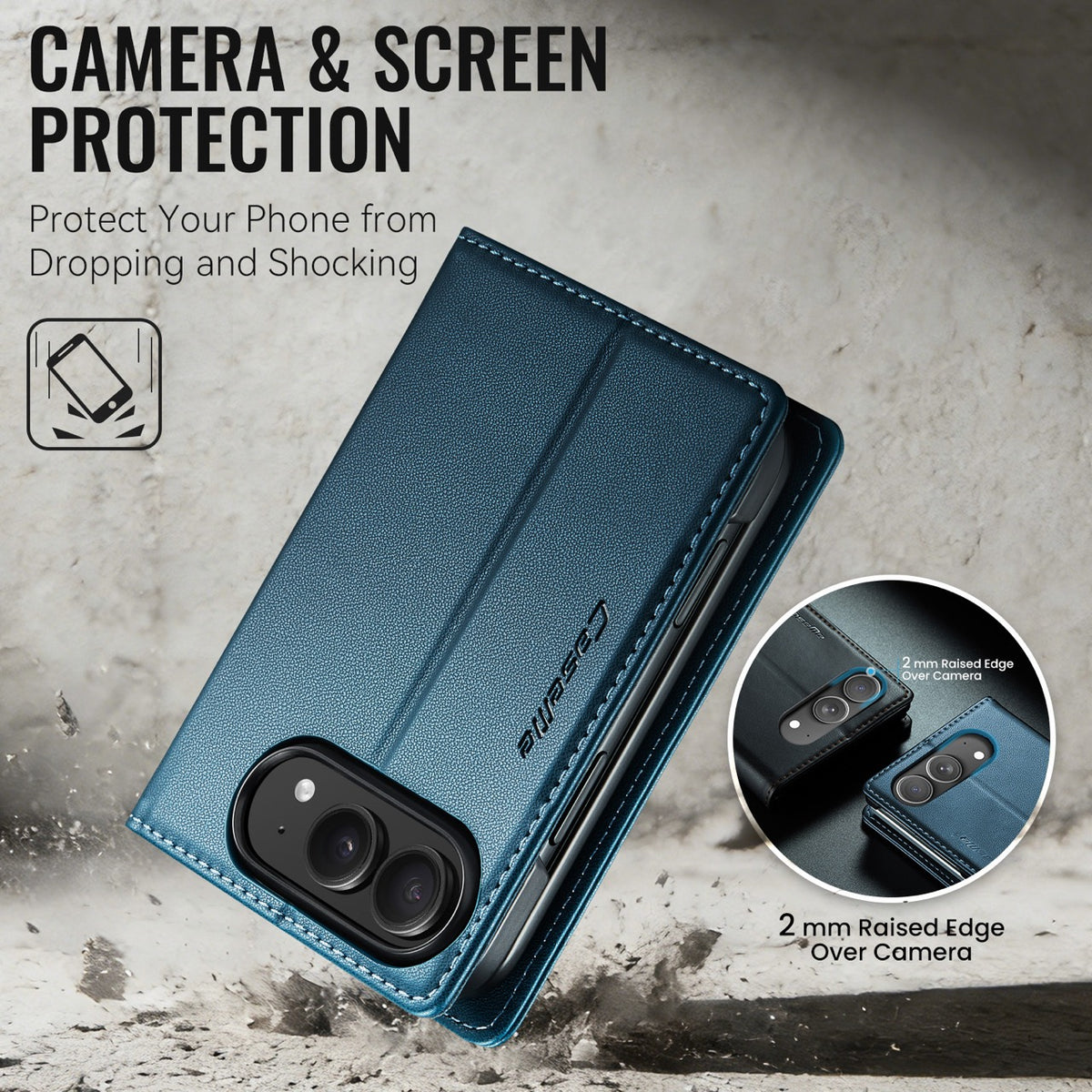 iPhone Duo CaseMe Retro Wallet Case [Navy]