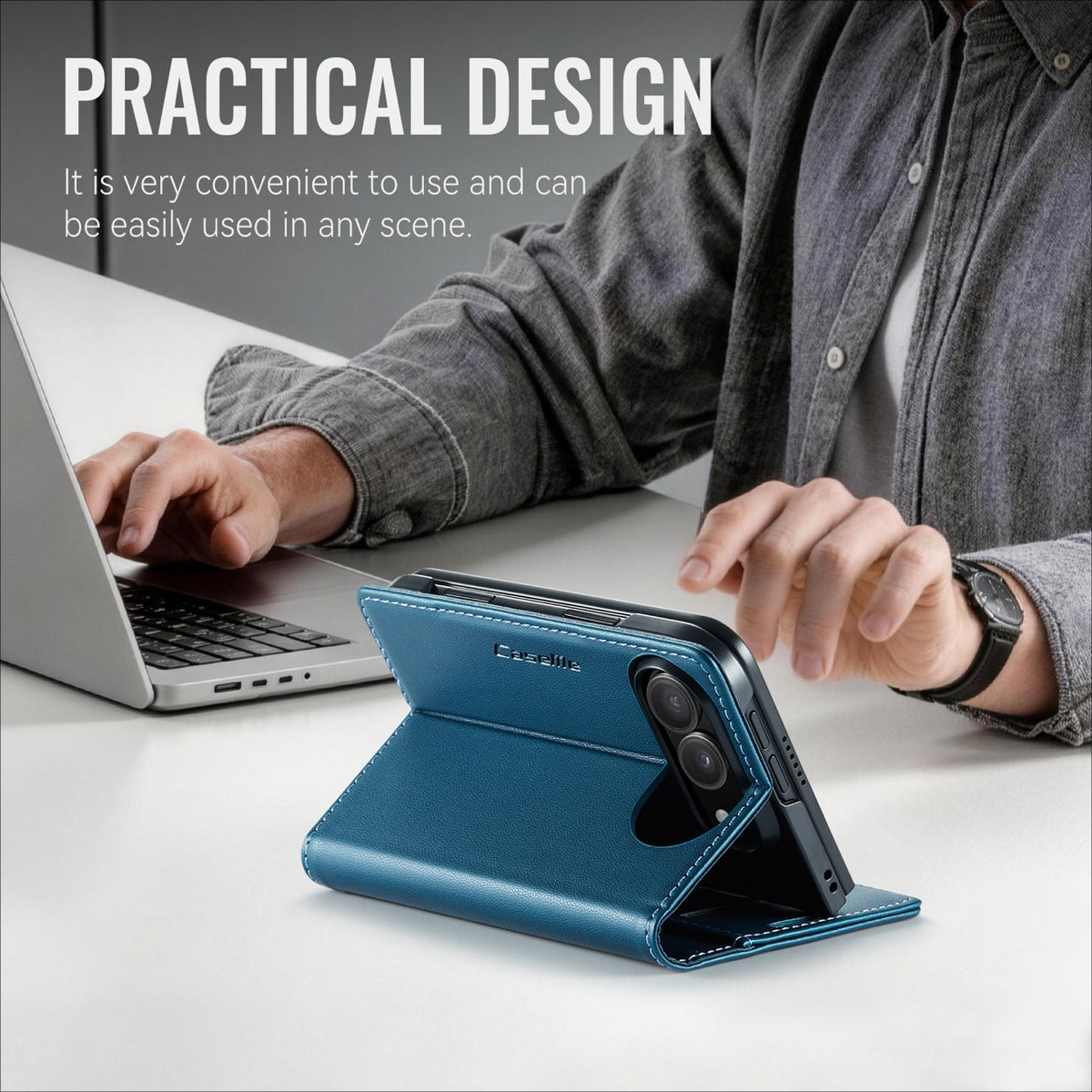 iPhone Duo CaseMe Retro Wallet Case [Navy]