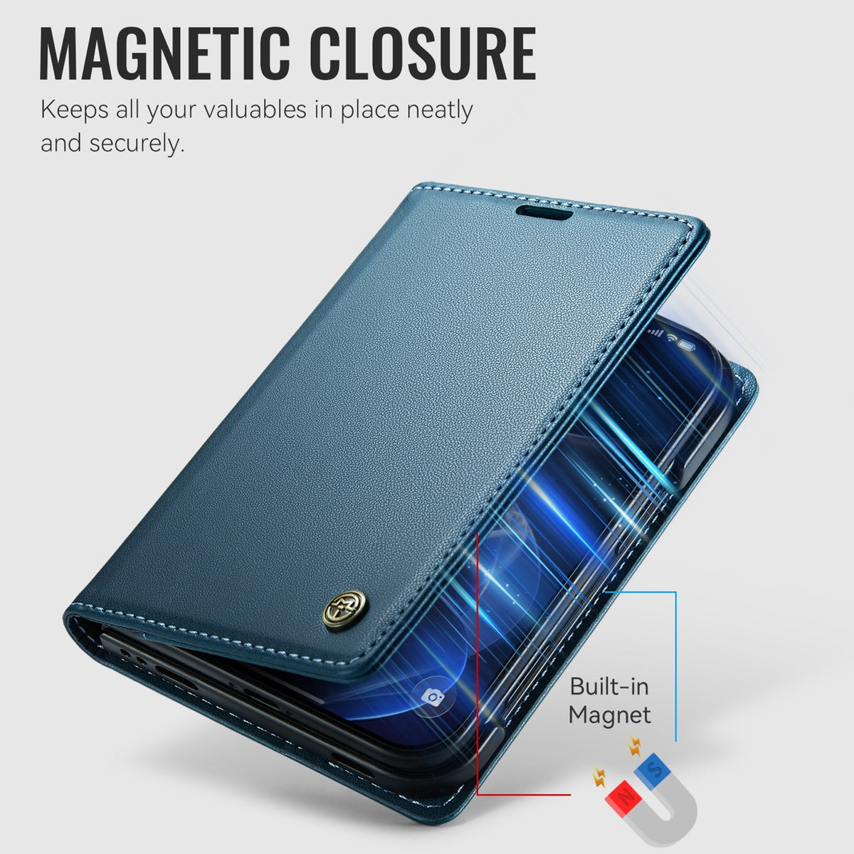 iPhone Duo CaseMe Retro Wallet Case [Navy]