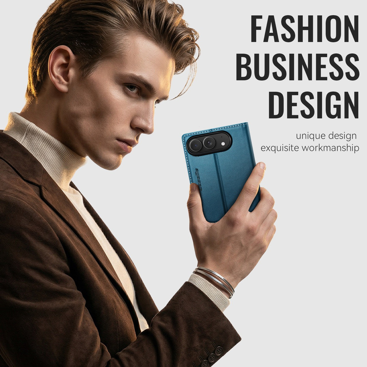 iPhone Duo CaseMe Retro Wallet Case [Navy]