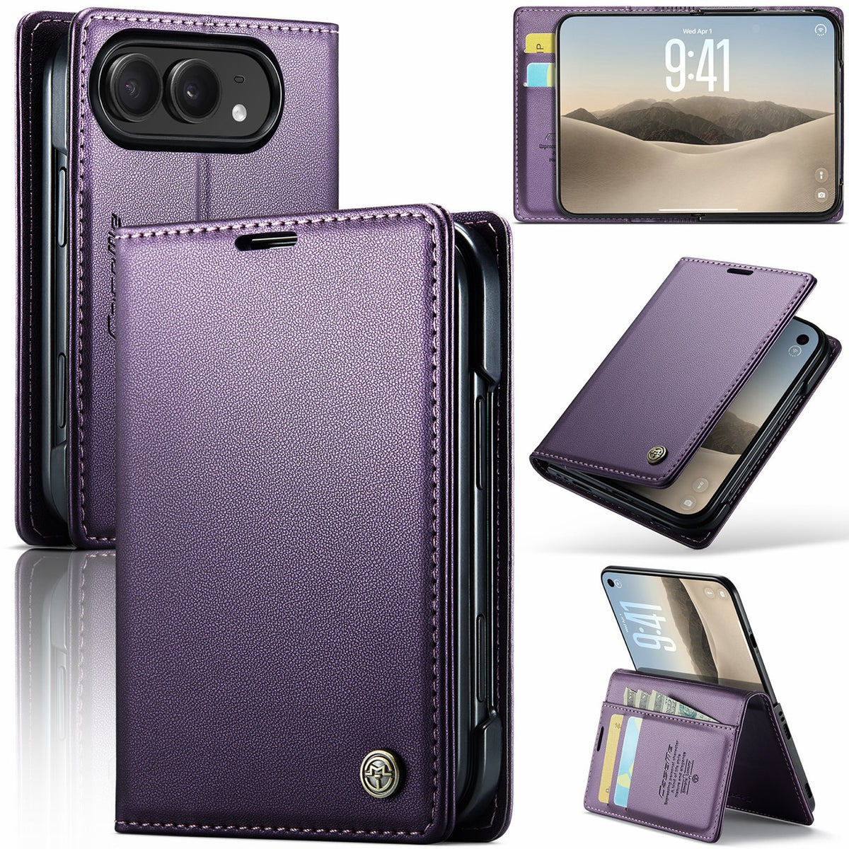 iPhone Duo CaseMe Retro Wallet Case [Purple]