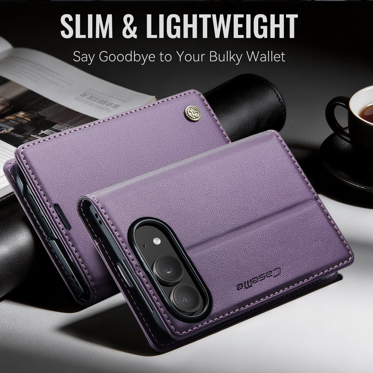 iPhone Duo CaseMe Retro Wallet Case [Purple]