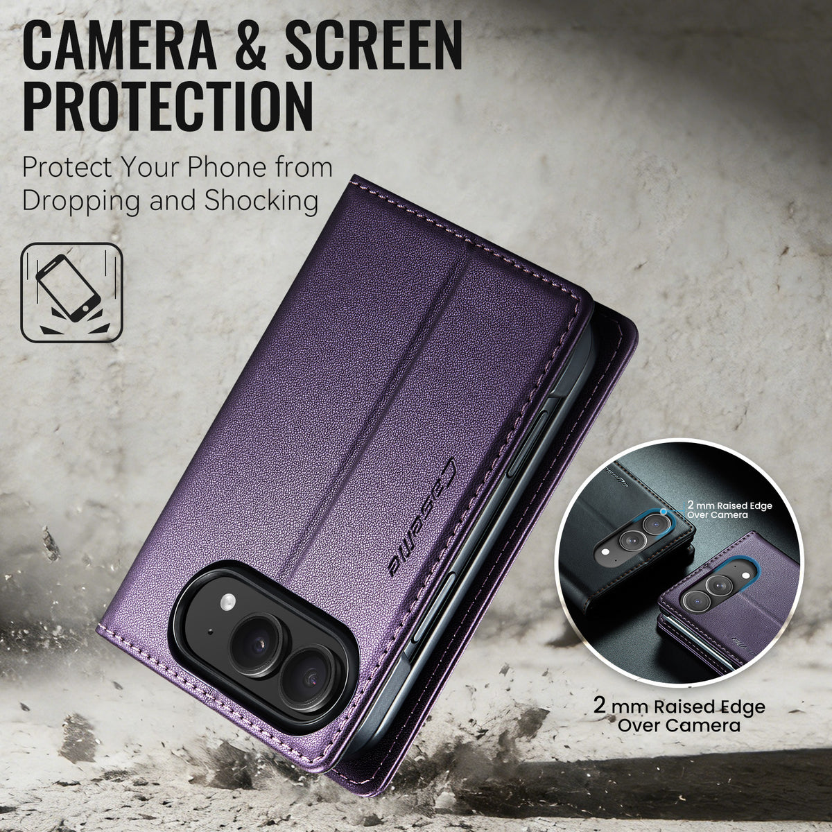 iPhone Duo CaseMe Retro Wallet Case [Purple]