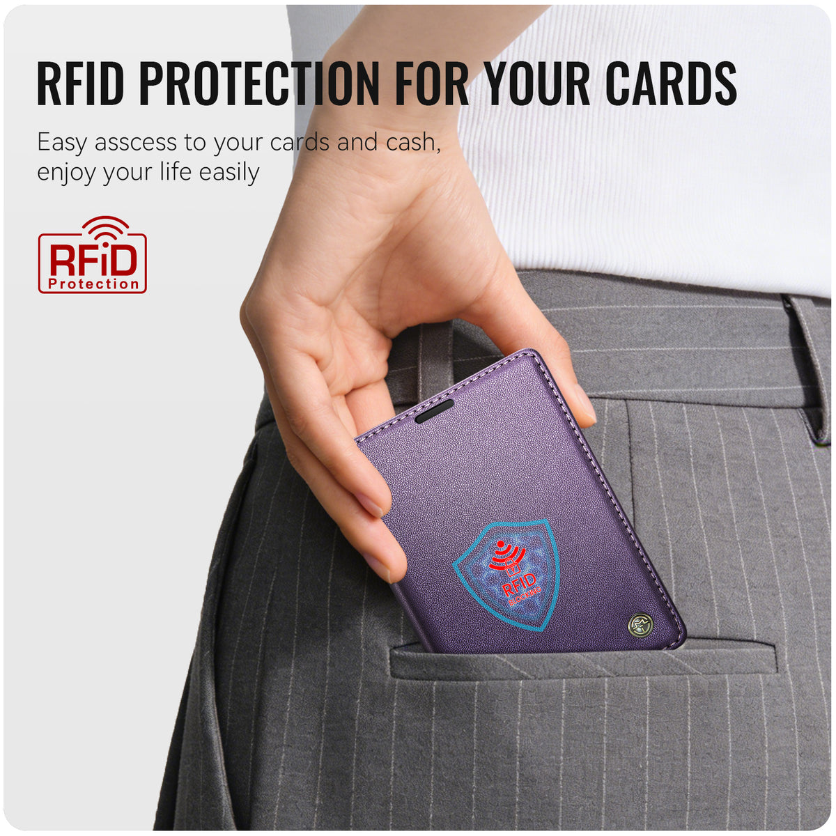 iPhone Duo CaseMe Retro Wallet Case [Purple]