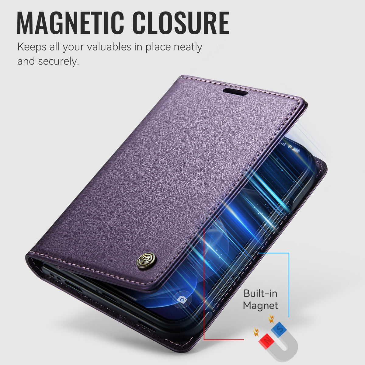 iPhone Duo CaseMe Retro Wallet Case [Purple]