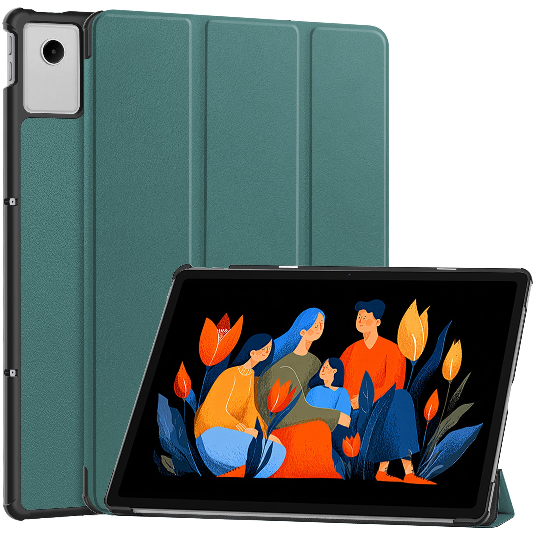 KST Tri-fold PU Leather Case for Lenovo Idea Tab Plus (12.1-inch, 2025, TB361FU) [Teal]
