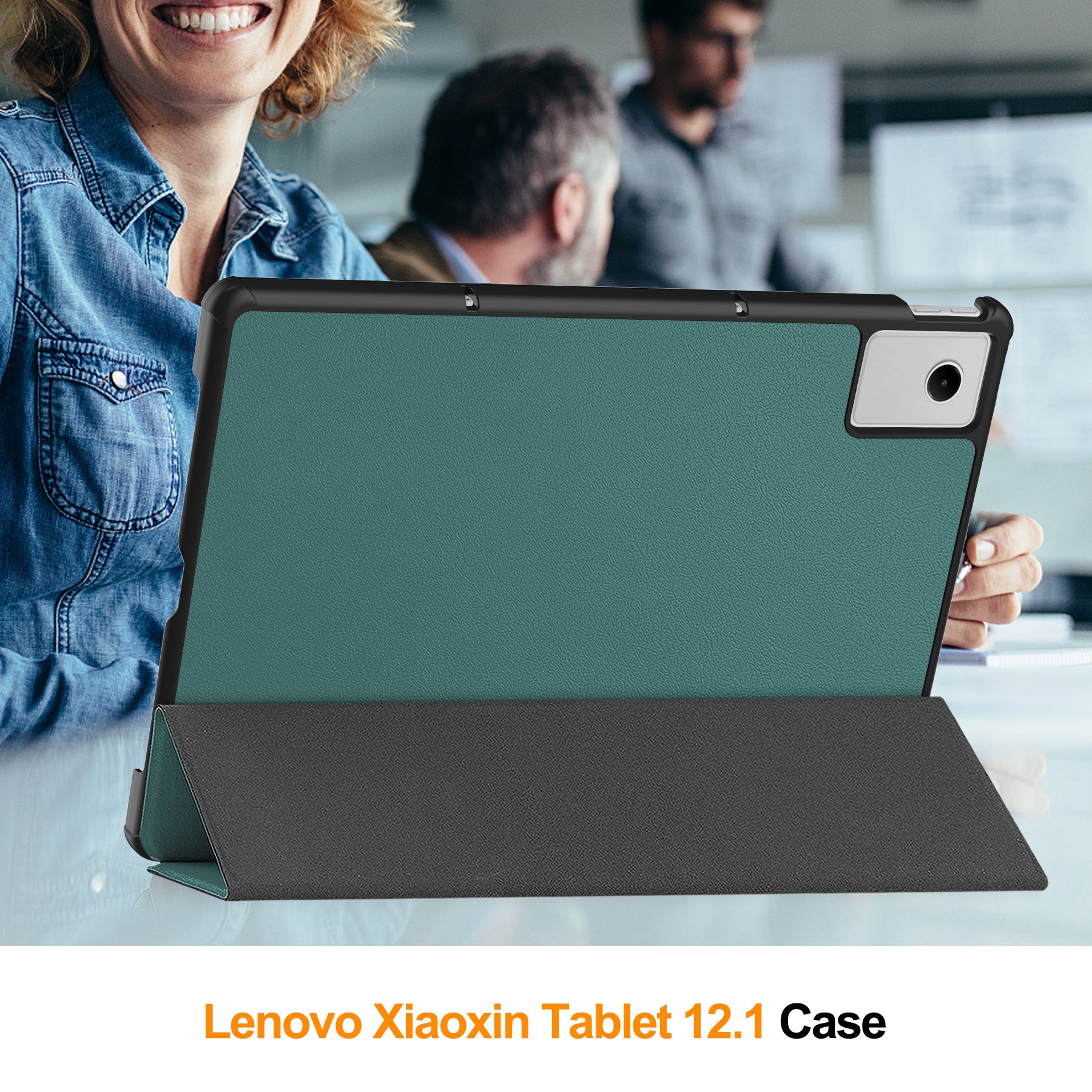 KST Tri-fold PU Leather Case for Lenovo Idea Tab Plus (12.1-inch, 2025, TB361FU) [Teal]