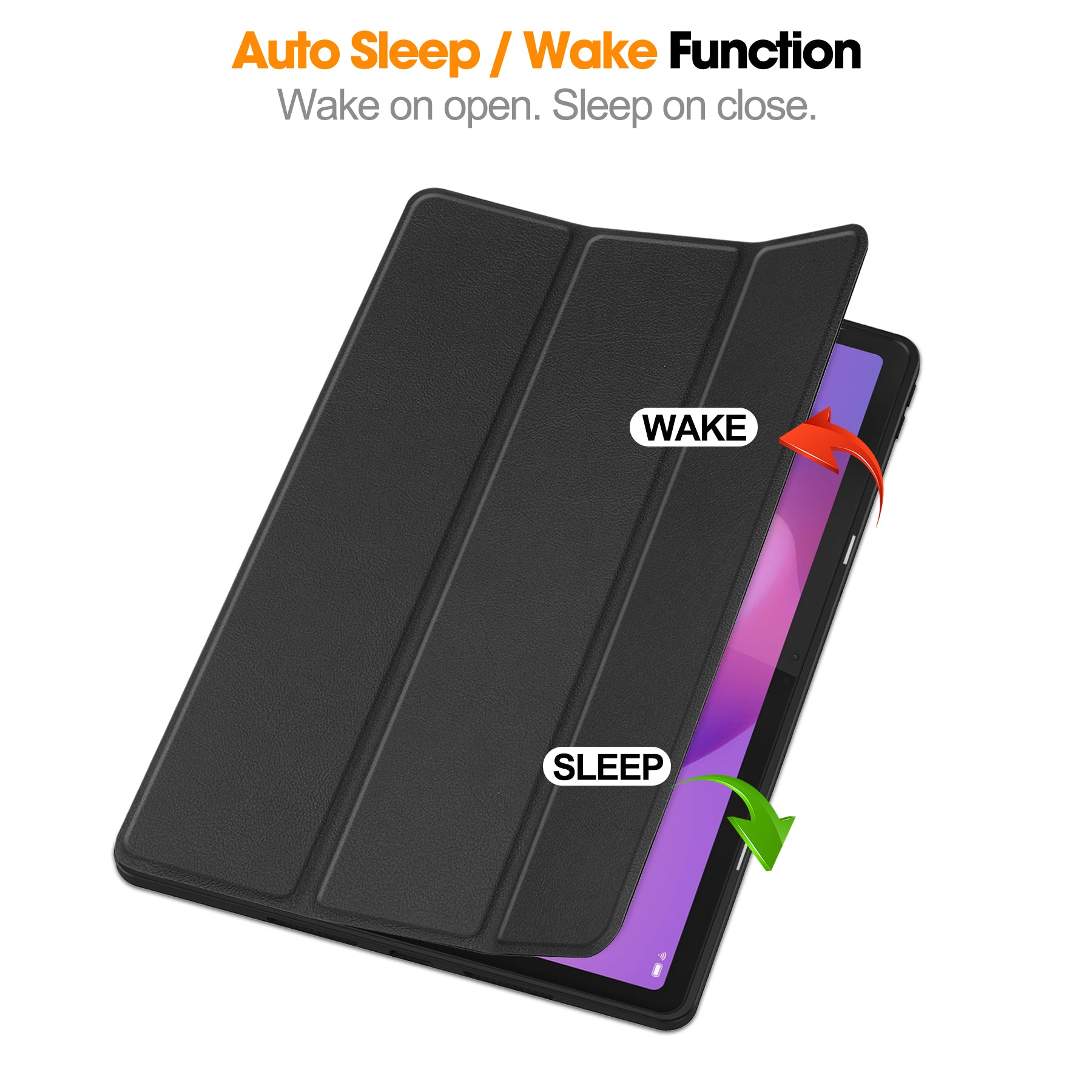 Lenovo Idea Tab Plus 12.1 2025 TB361FU Tri Fold Pen Holder Case [Black]