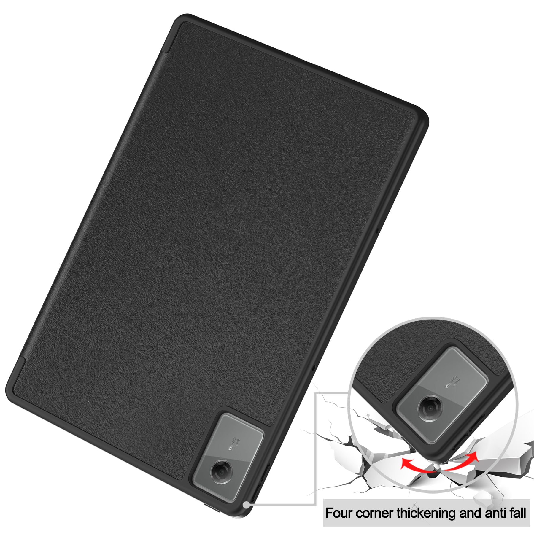 Lenovo Idea Tab Plus 12.1 2025 TB361FU Tri Fold Pen Holder Case [Black]