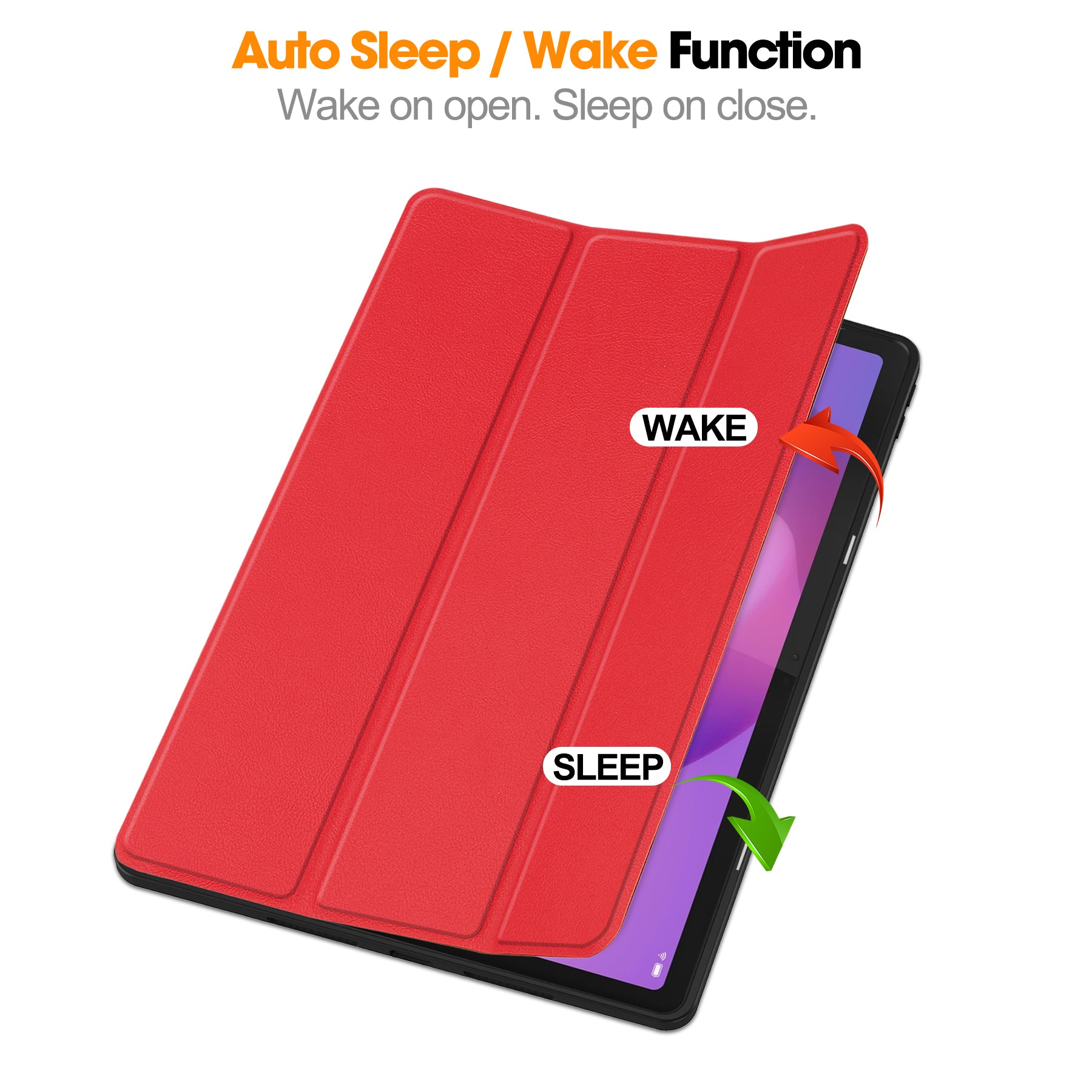 Lenovo Idea Tab Plus 12.1 2025 TB361FU Tri Fold Pen Holder Case [Red]