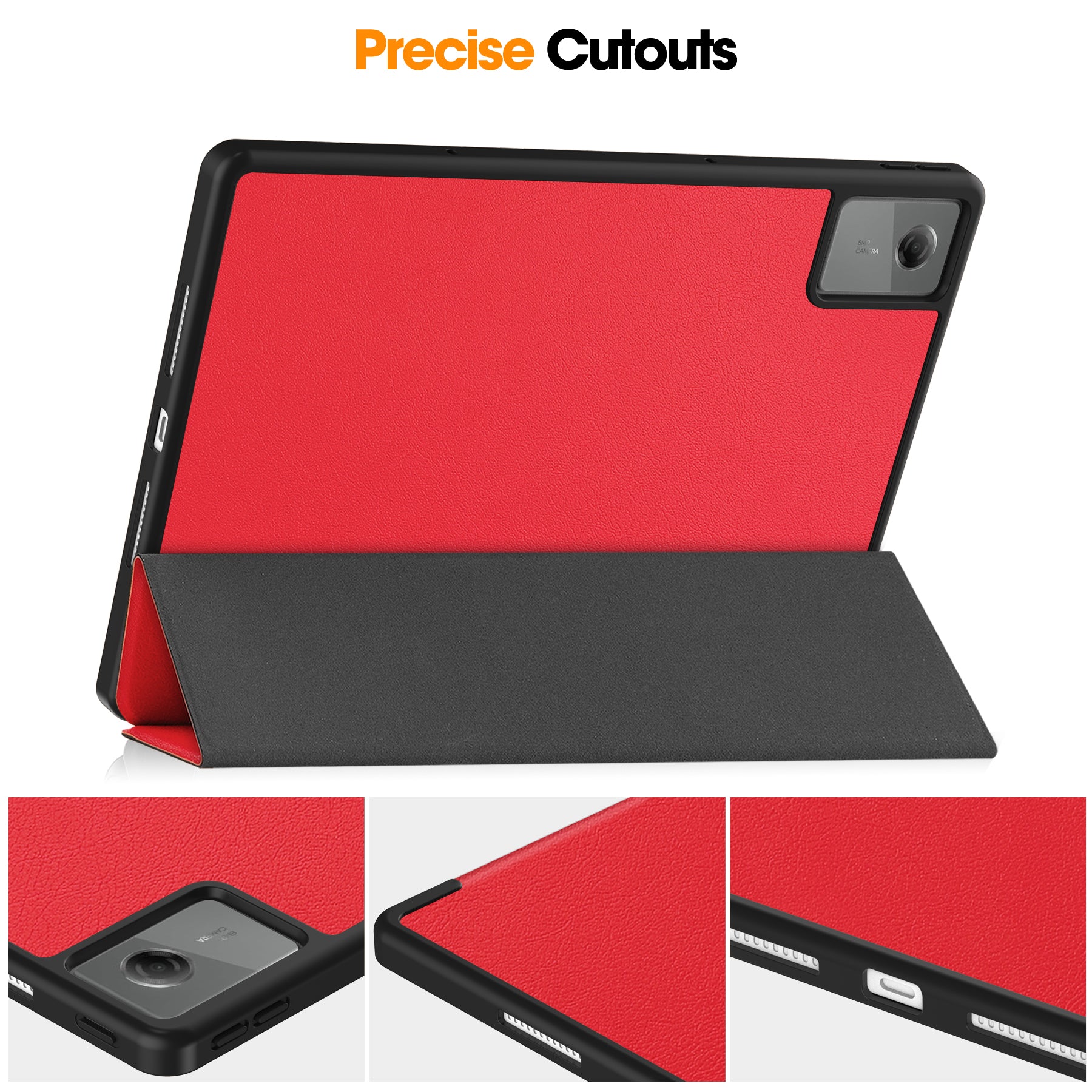 Lenovo Idea Tab Plus 12.1 2025 TB361FU Tri Fold Pen Holder Case [Red]