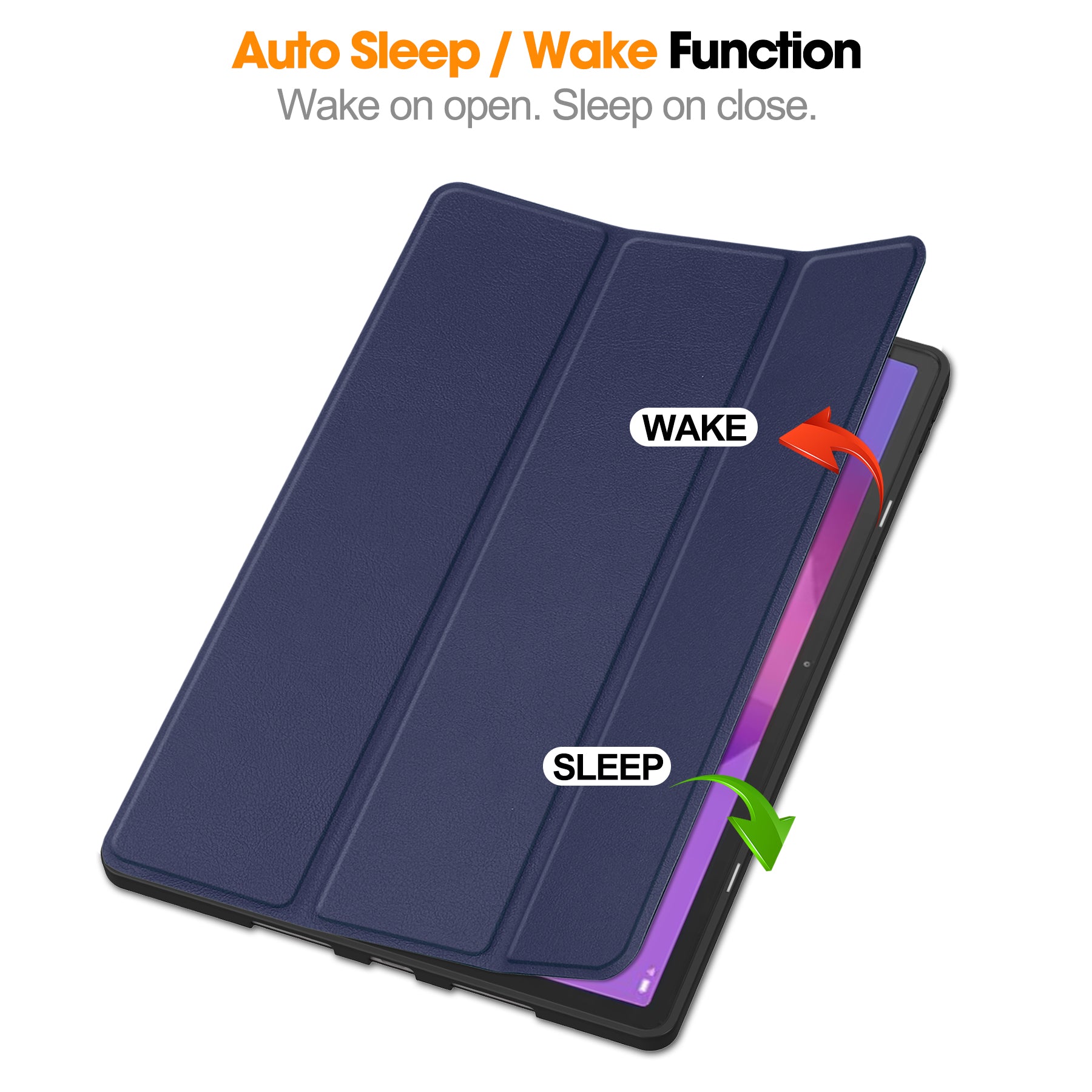 Lenovo Idea Tab Pro 12.7 TB373FU X620 Tri Fold Pen Holder Case [Navy]