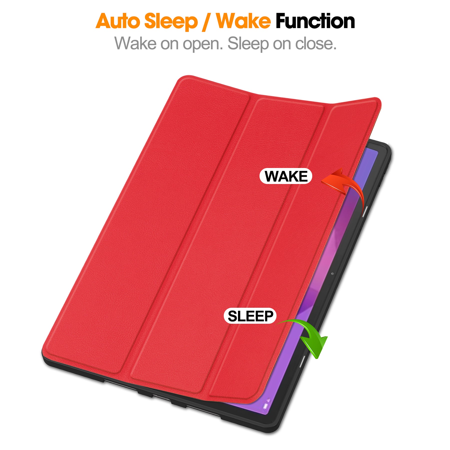 Lenovo Idea Tab Pro 12.7 TB373FU X620 Tri Fold Pen Holder Case [Red]