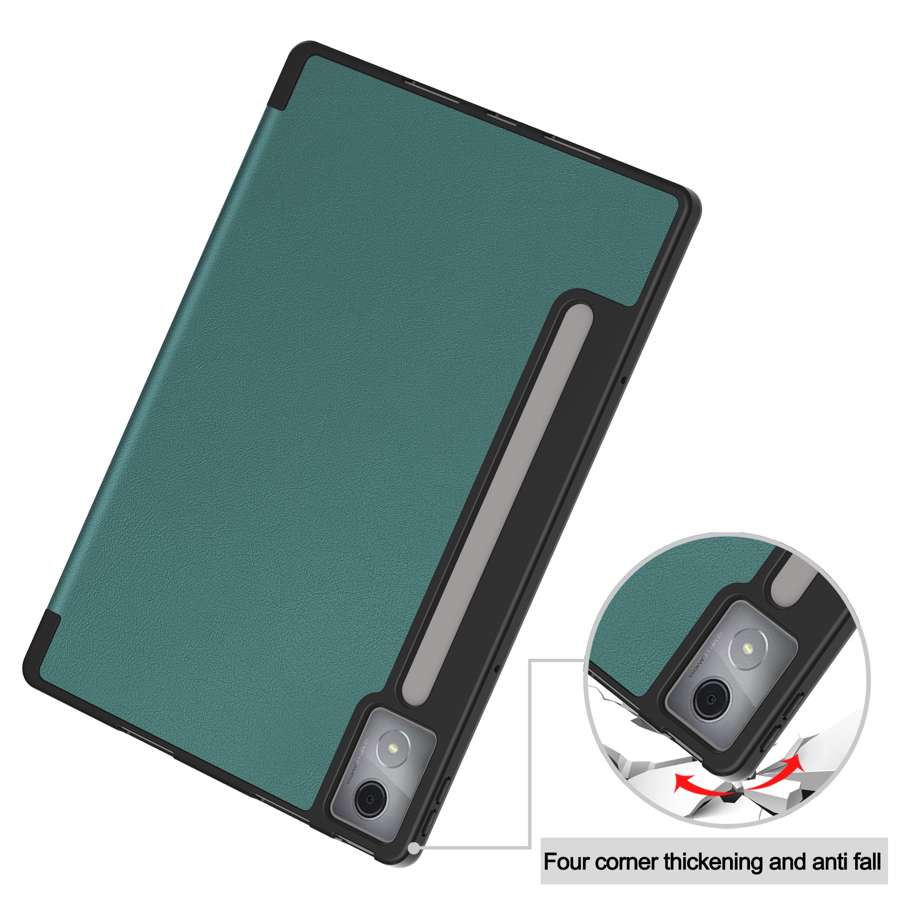 Lenovo Idea Tab Pro 12.7 TB373FU X620 Tri Fold Pen Holder Case [Teal]