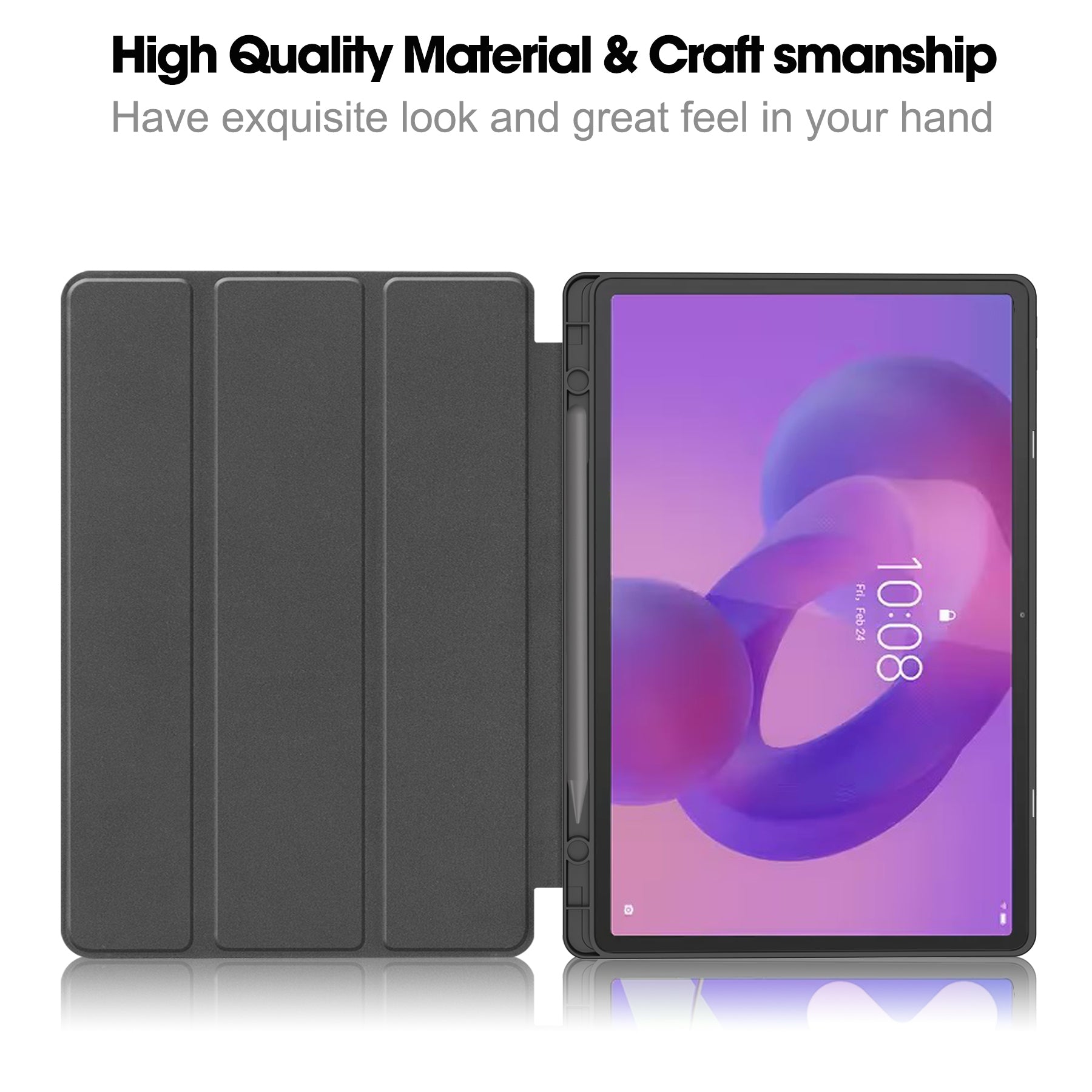 Lenovo Idea Tab Pro 12.7 TB373FU X620 Tri Fold Pen Holder Case [Red]