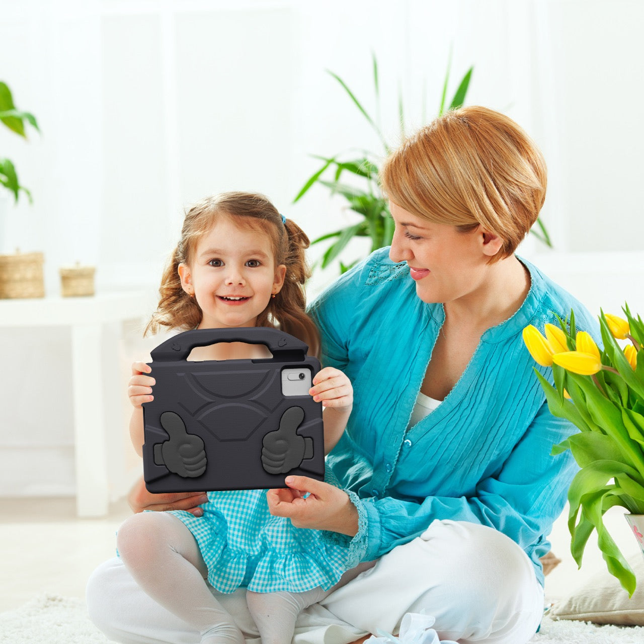 Lenovo Idea Tab 11 (11-inch, 2025, TB336FU) Kids EVA Shockproof Thumb Stand Case (Black)