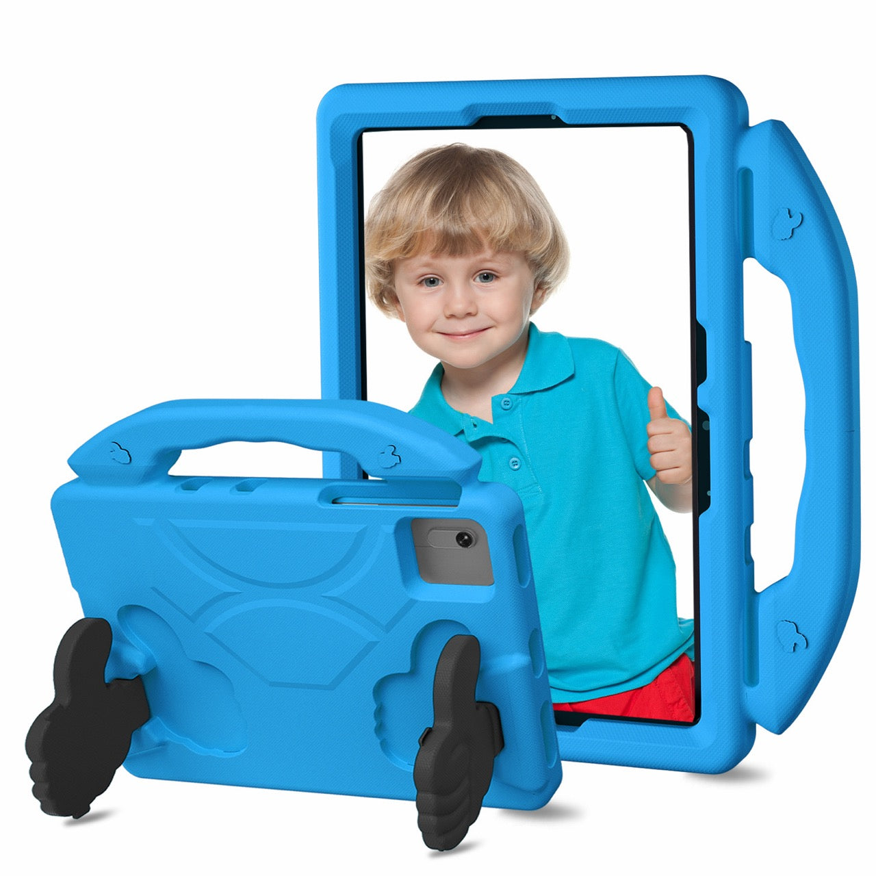 Lenovo Idea Tab 11 (11-inch, 2025, TB336FU) Kids EVA Shockproof Thumb Stand Case (Blue)