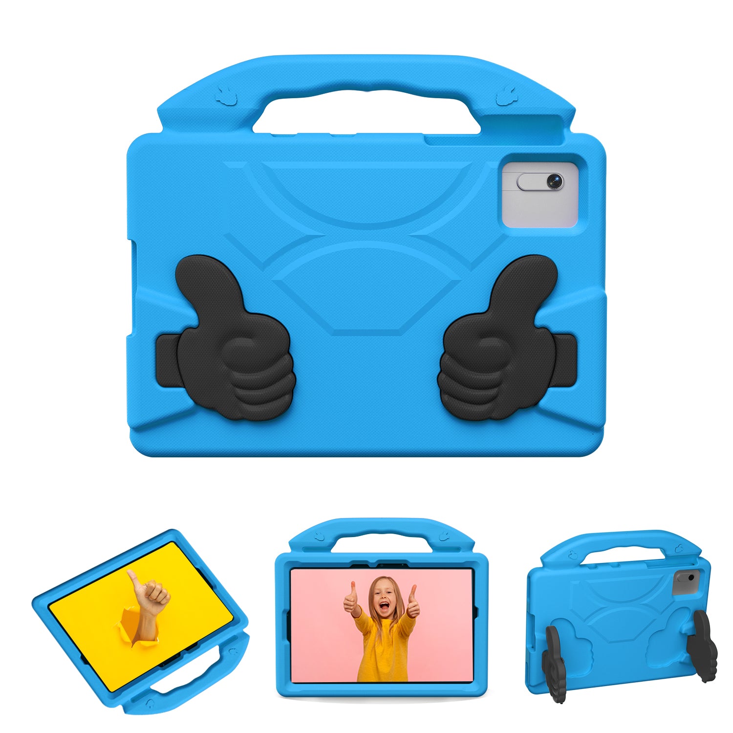 Lenovo Idea Tab 11 (11-inch, 2025, TB336FU) Kids EVA Shockproof Thumb Stand Case (Blue)
