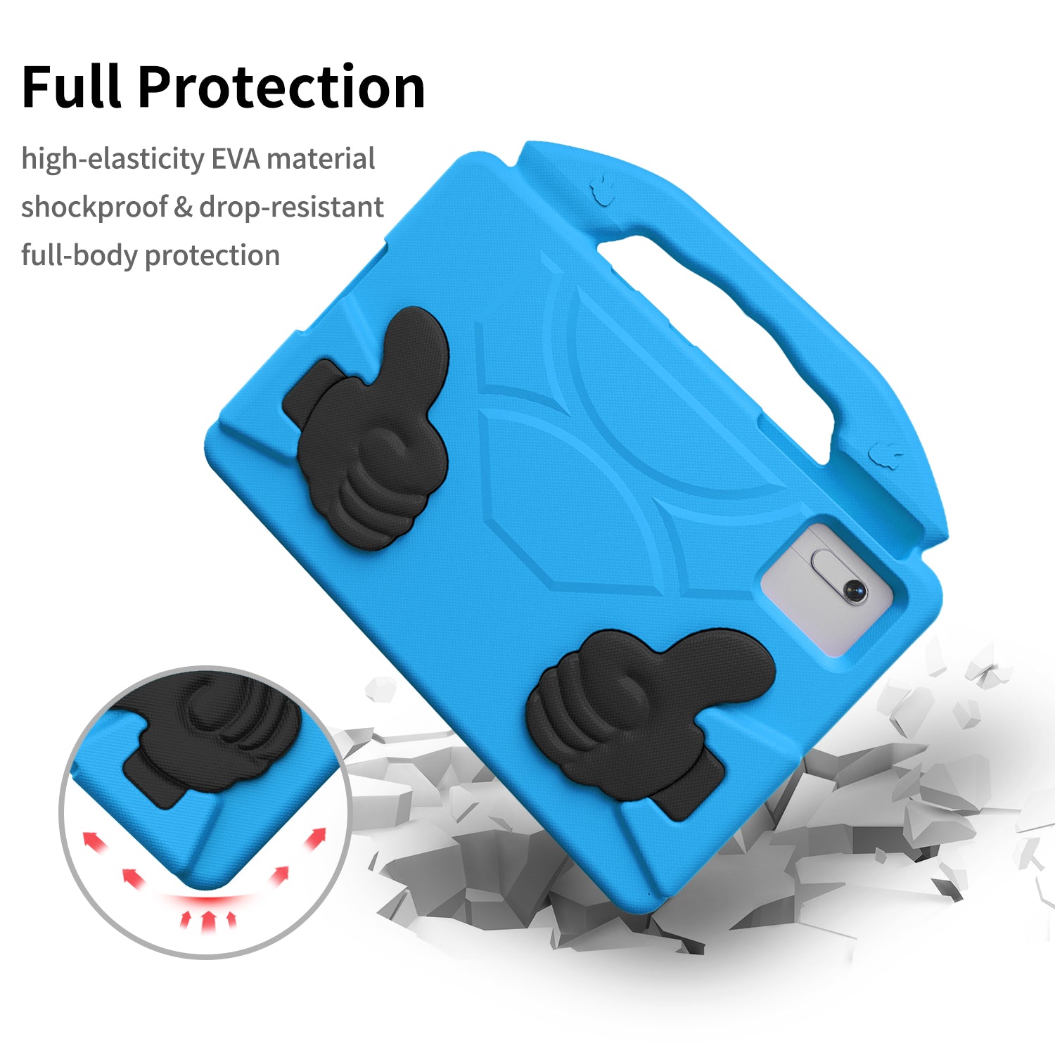 Lenovo Idea Tab 11 (11-inch, 2025, TB336FU) Kids EVA Shockproof Thumb Stand Case (Blue)