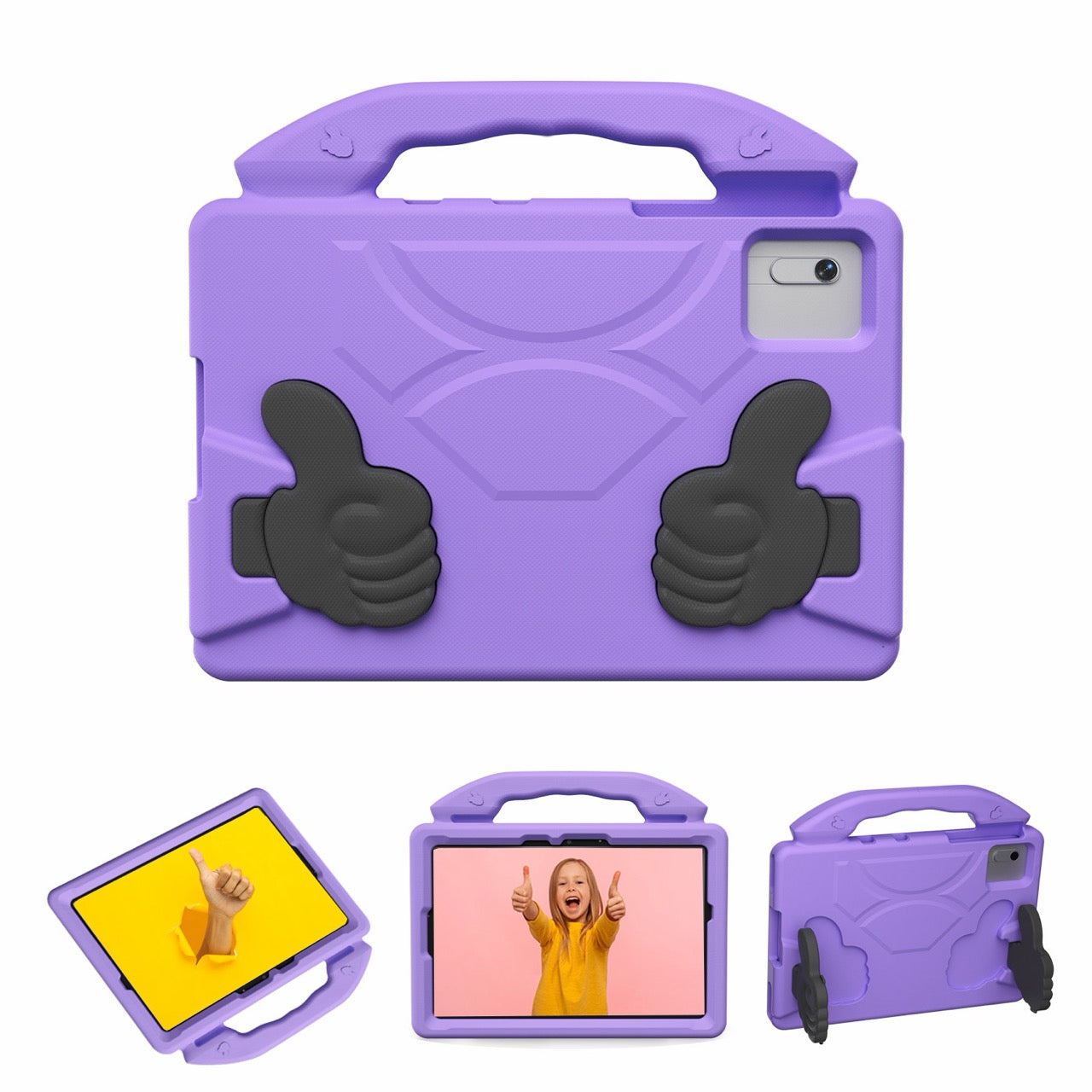 Lenovo Idea Tab 11 (11-inch, 2025, TB336FU) Kids EVA Shockproof Thumb Stand Case (Purple)