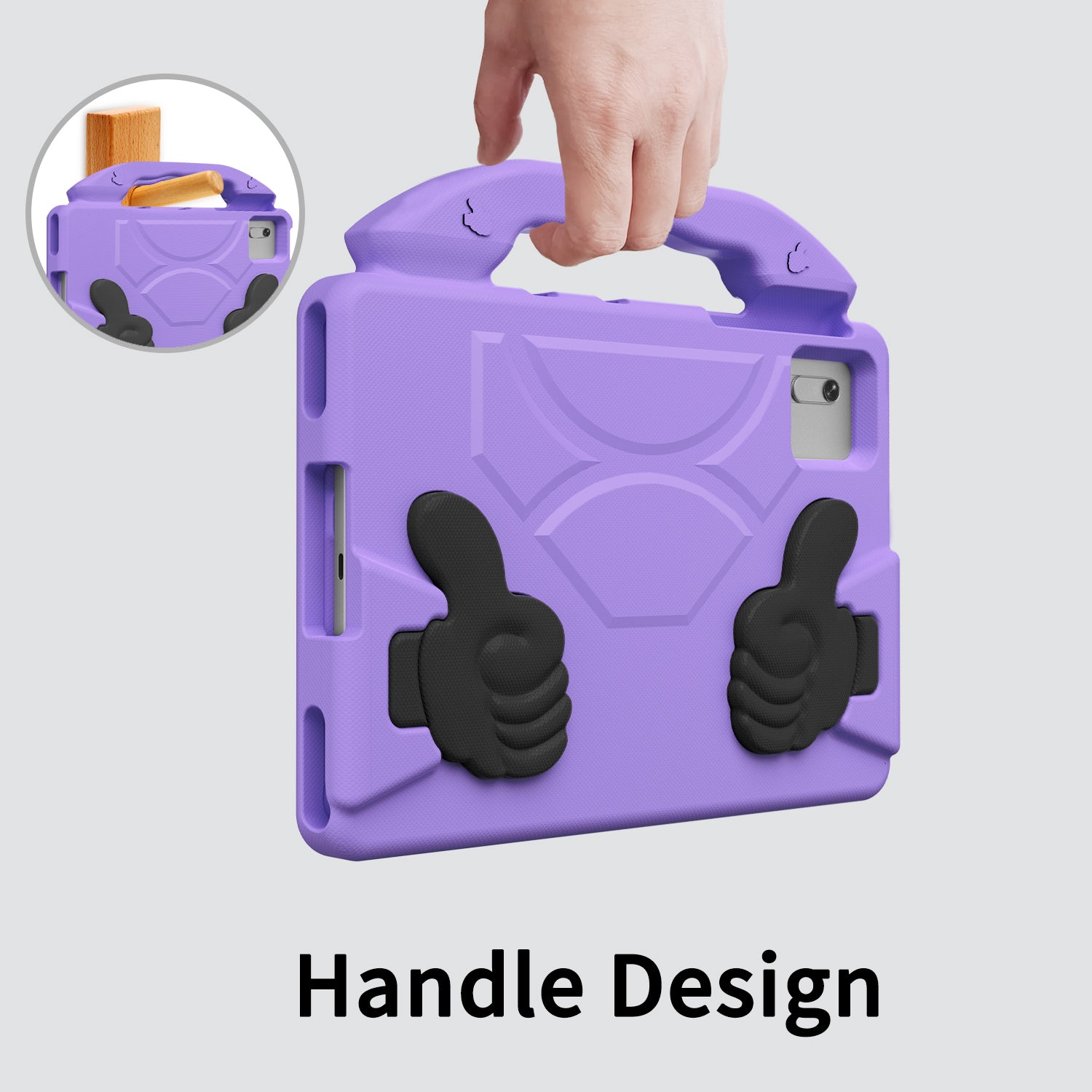 Lenovo Idea Tab 11 (11-inch, 2025, TB336FU) Kids EVA Shockproof Thumb Stand Case (Purple)