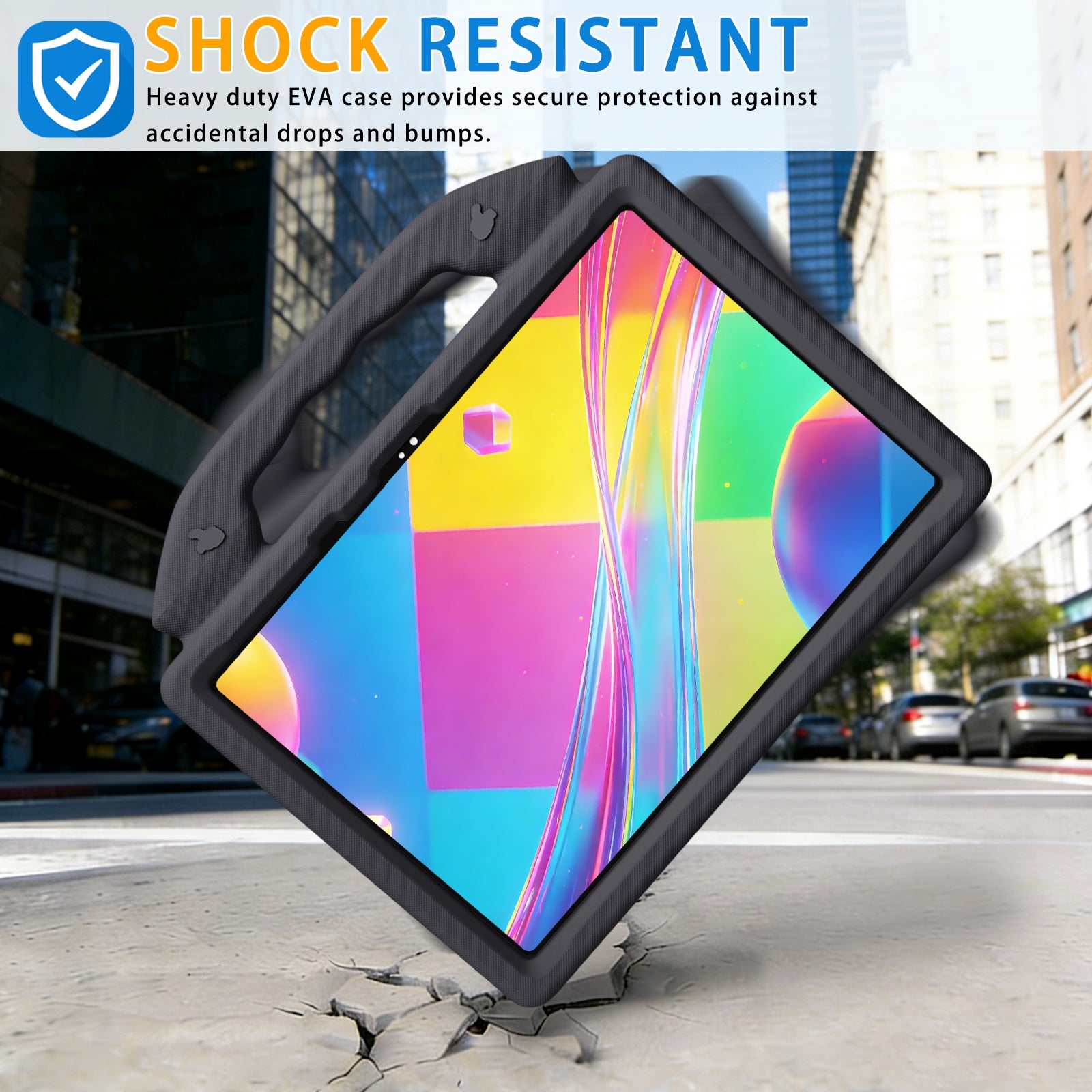 Lenovo Idea Tab Plus 12.1 2025 TB361FU Kids EVA Shockproof Thumb Stand Case (Black)