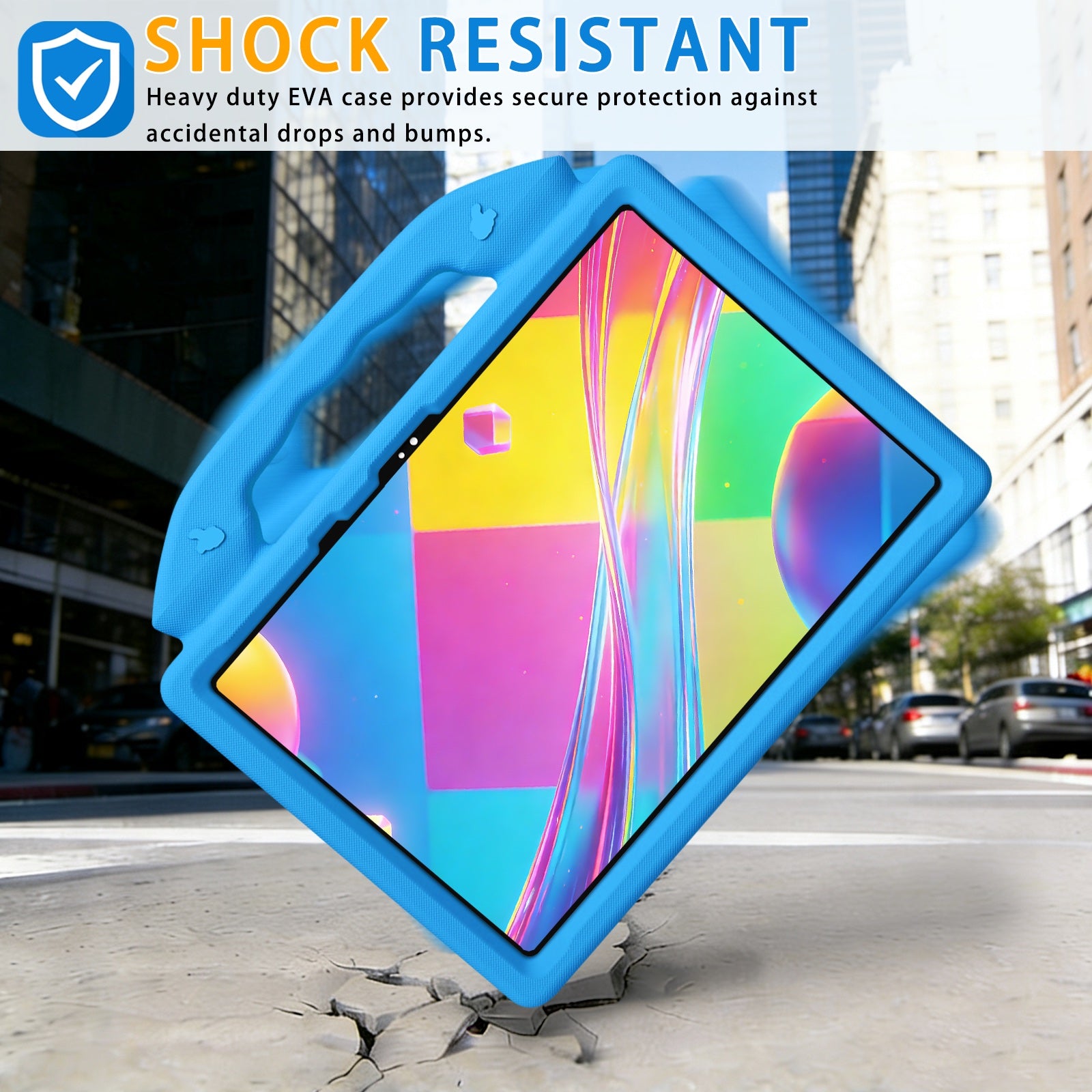 Lenovo Idea Tab Plus 12.1 2025 TB361FU Kids EVA Shockproof Thumb Stand Case (Blue)