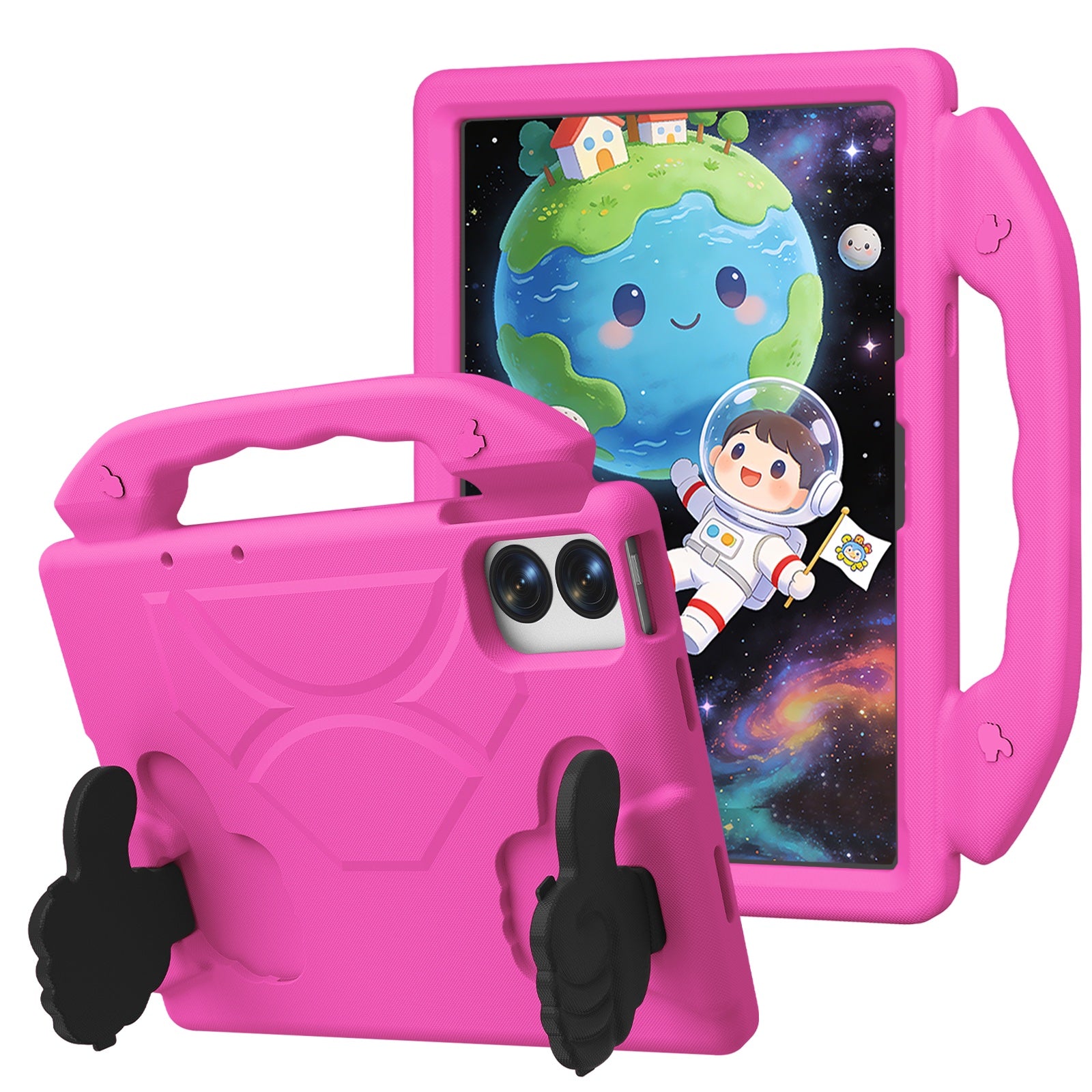Lenovo Idea Tab Plus 12.1 2025 TB361FU Kids EVA Shockproof Thumb Stand Case (Rose)