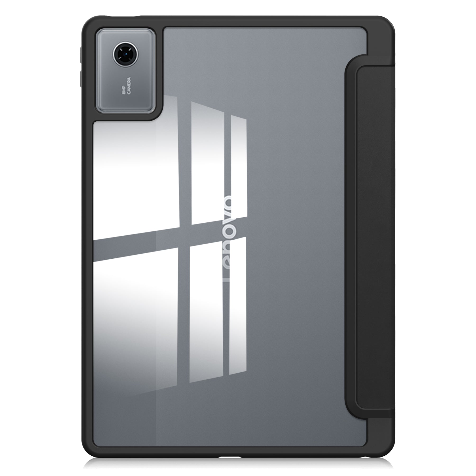Smart Acrylic Tri-Fold Case with Pen Slot for Lenovo Idea Tab 11 (11-inch 2025) [Black]