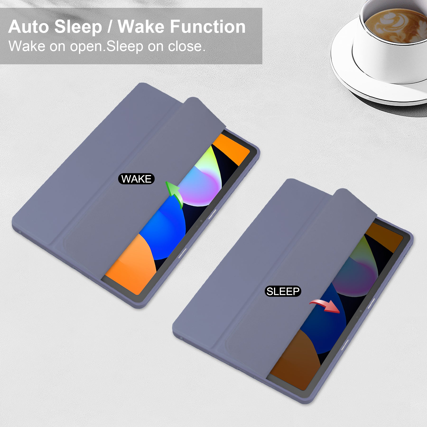 Smart Acrylic Tri-Fold Case with Pen Slot for Lenovo Idea Tab 11 (11-inch 2025) [Lavender]