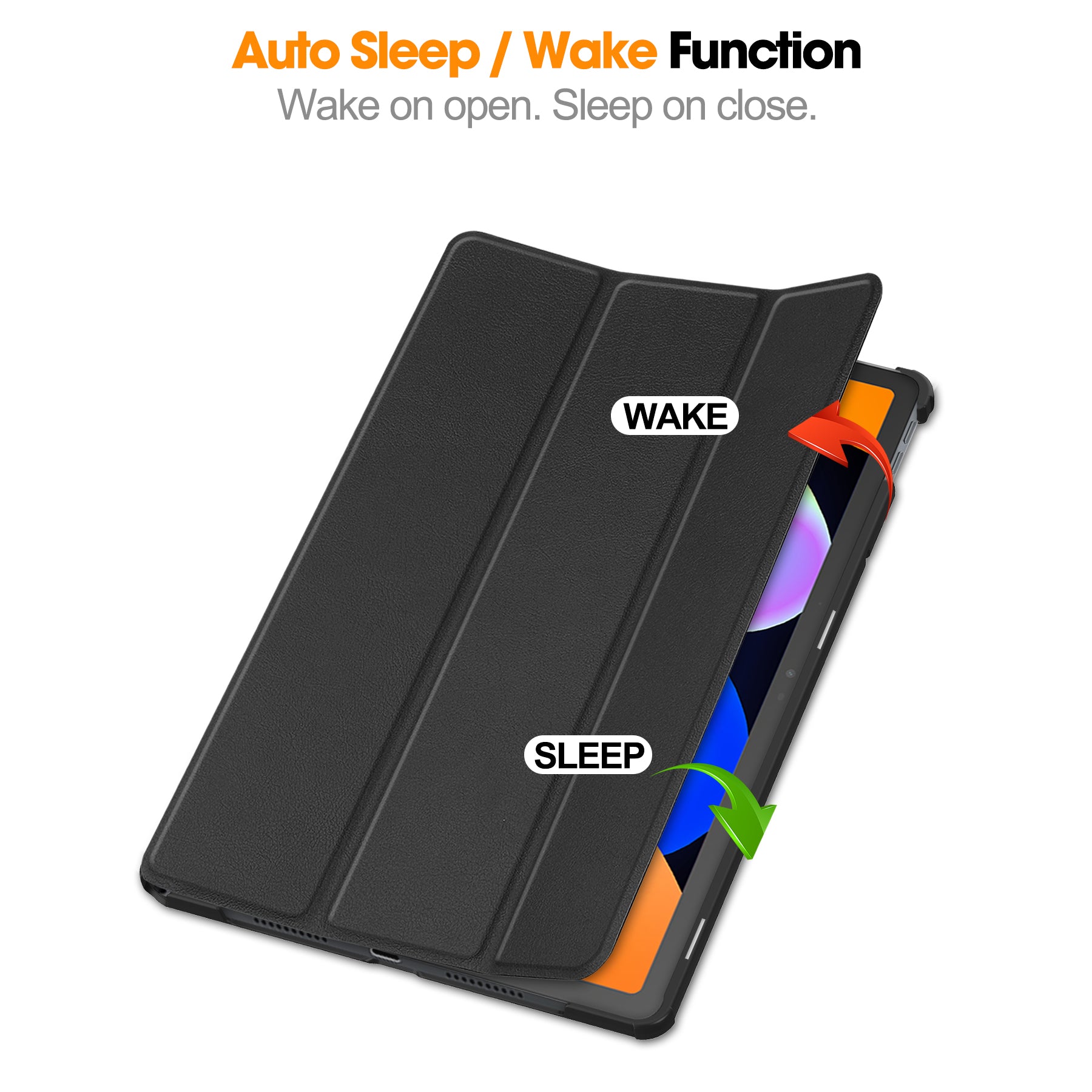 KST Tri-fold PU Leather Case for Lenovo Idea Tab 11 (11-inch, 2025, TB336FU) [Black]