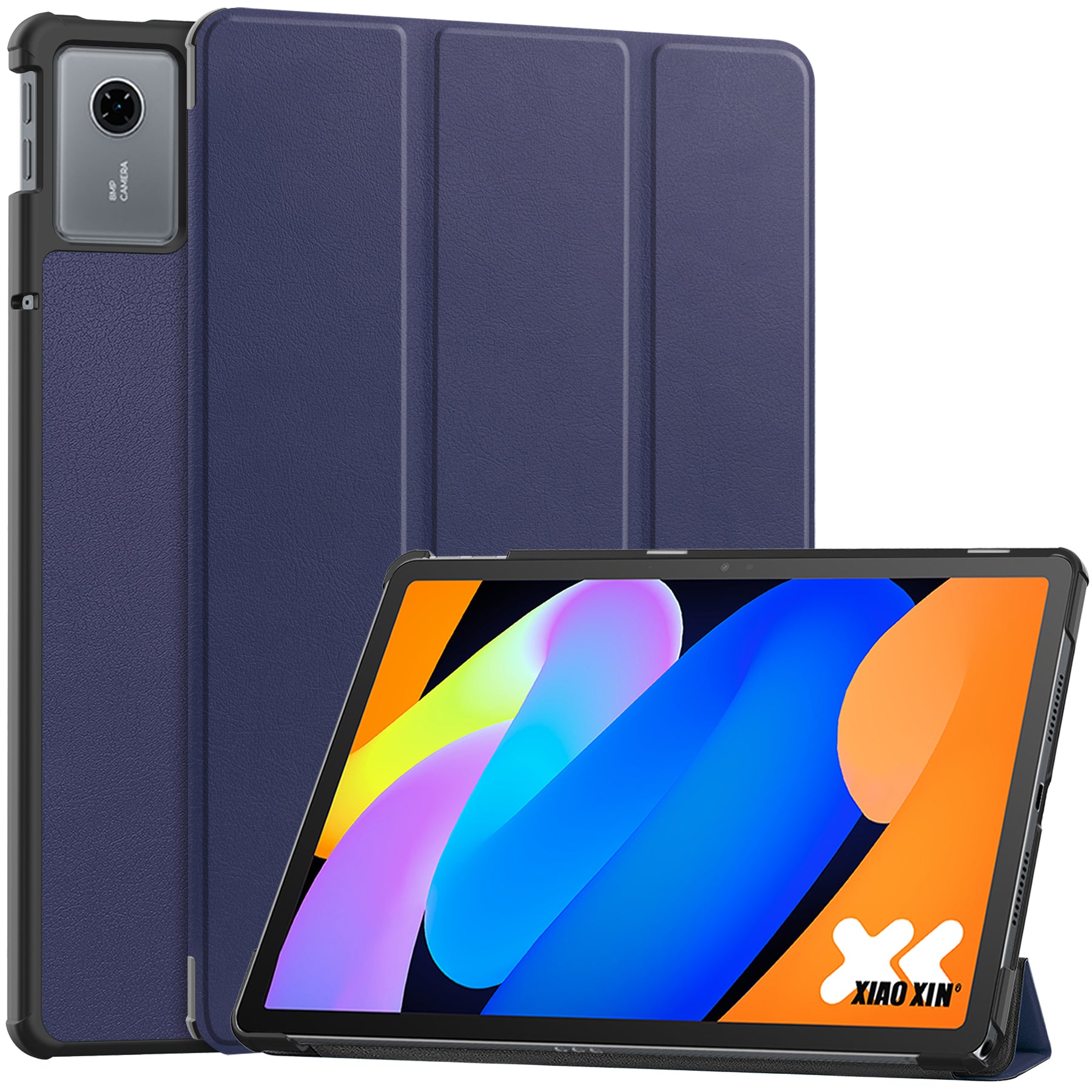 KST Tri-fold PU Leather Case for Lenovo Idea Tab 11 (11-inch, 2025, TB336FU) [Navy]
