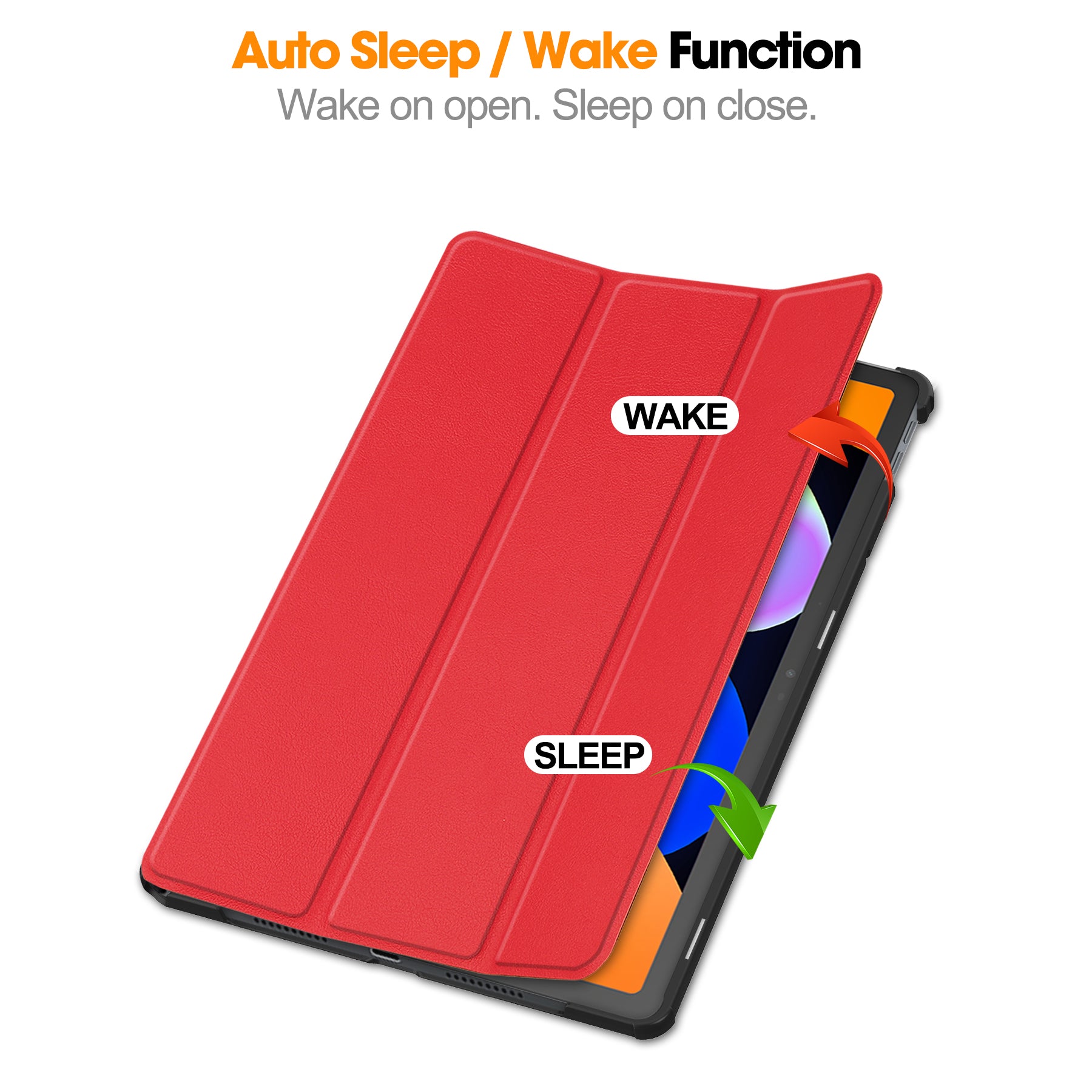 KST Tri-fold PU Leather Case for Lenovo Idea Tab 11 (11-inch, 2025, TB336FU) [Red]