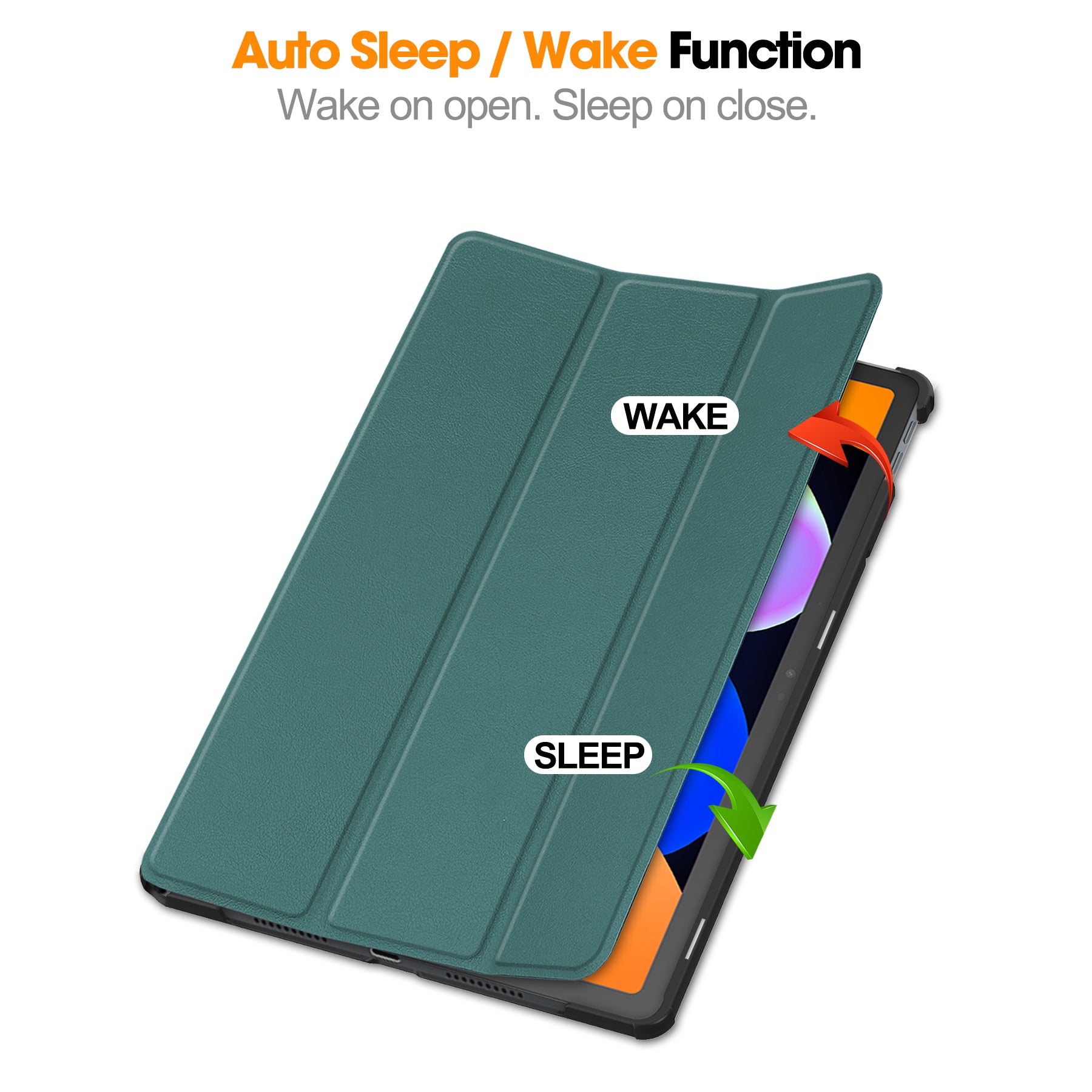 KST Tri-fold PU Leather Case for Lenovo Idea Tab 11 (11-inch, 2025, TB336FU) [Teal]