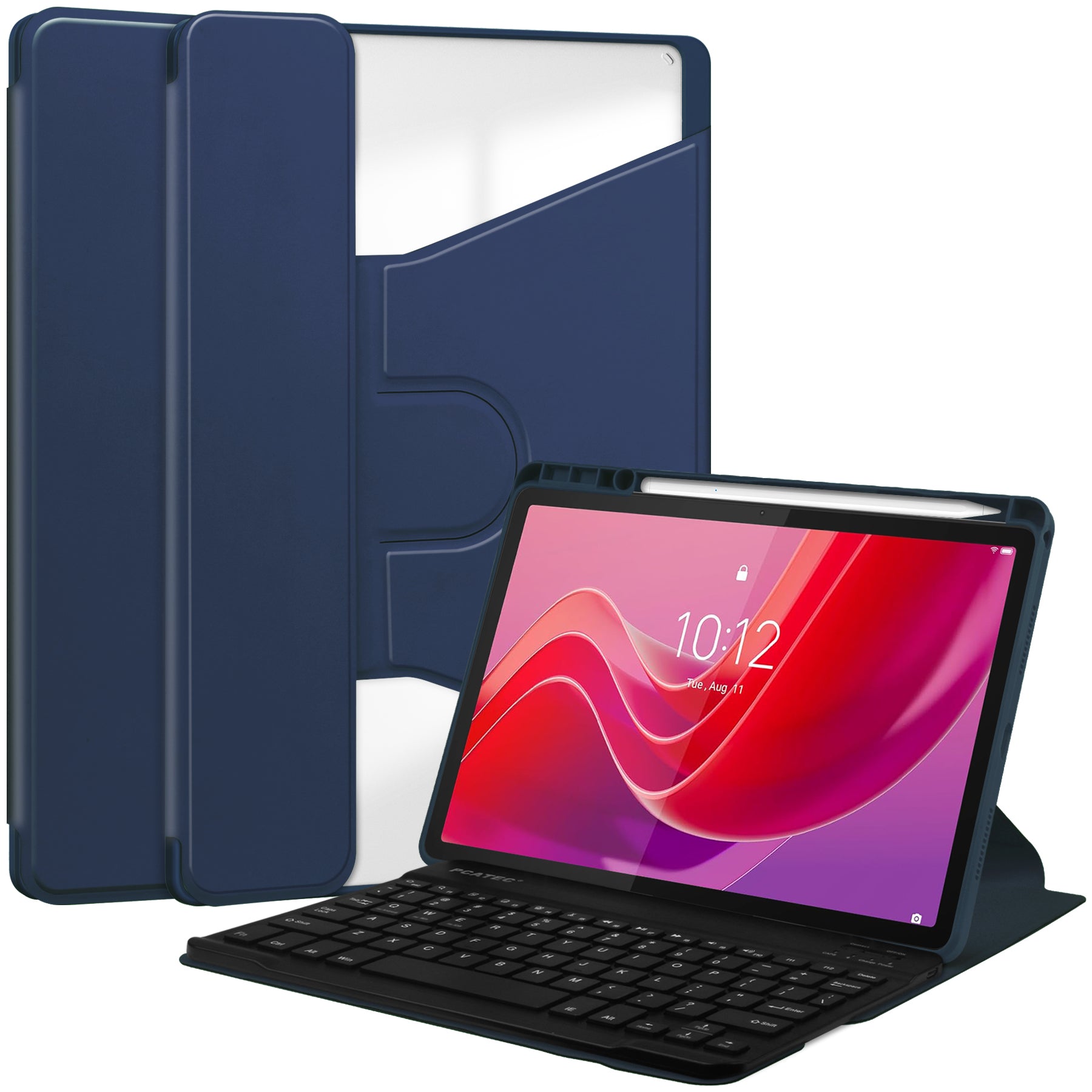 360° Rotating Keyboard Case for Lenovo Tab M11 TB330FU – Detachable Keyboard with Pencil Holder [Navy]