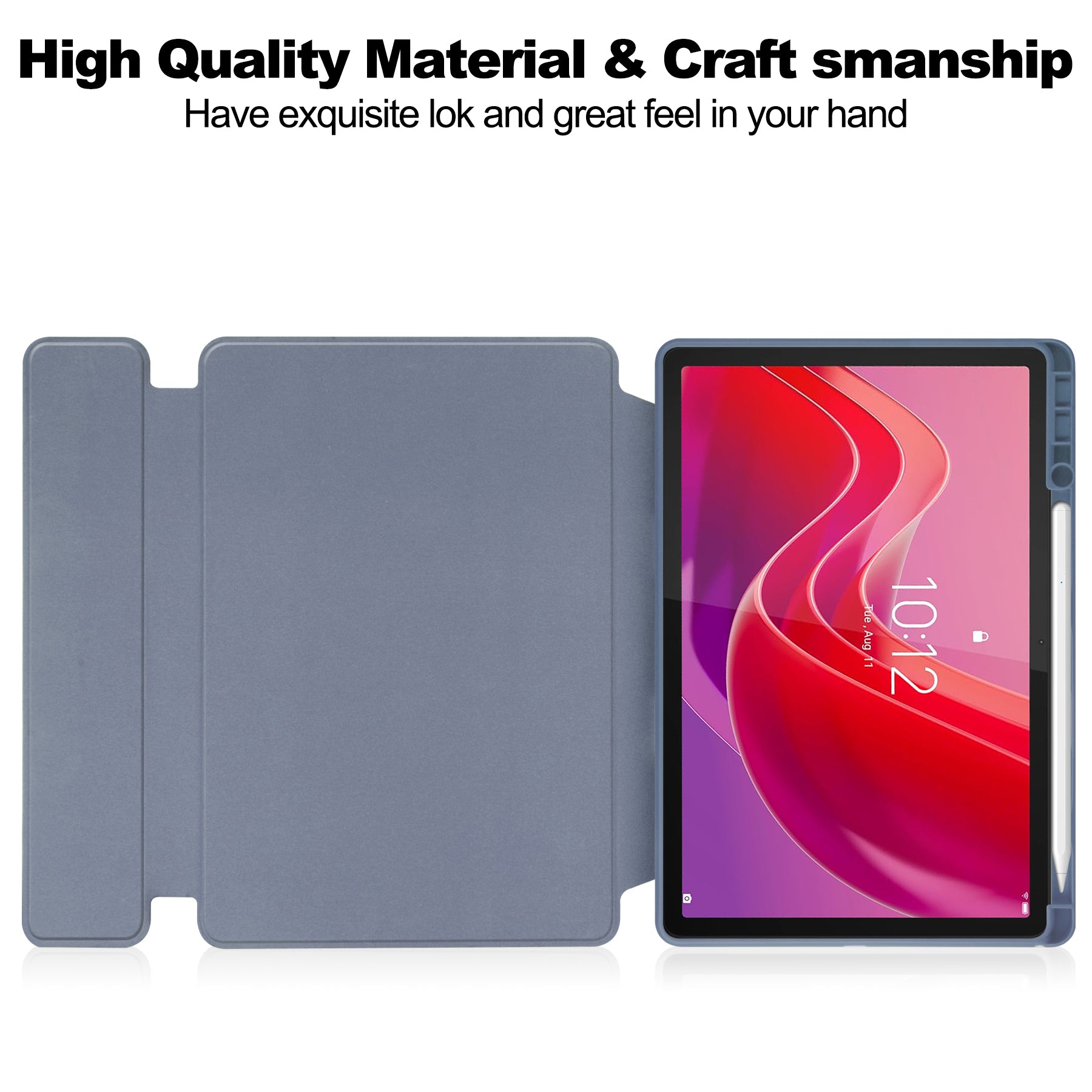 Rotating Acrylic Back PU Leather Case for Lenovo Tab M11 TB330FU with Pencil Holder [Lavender]