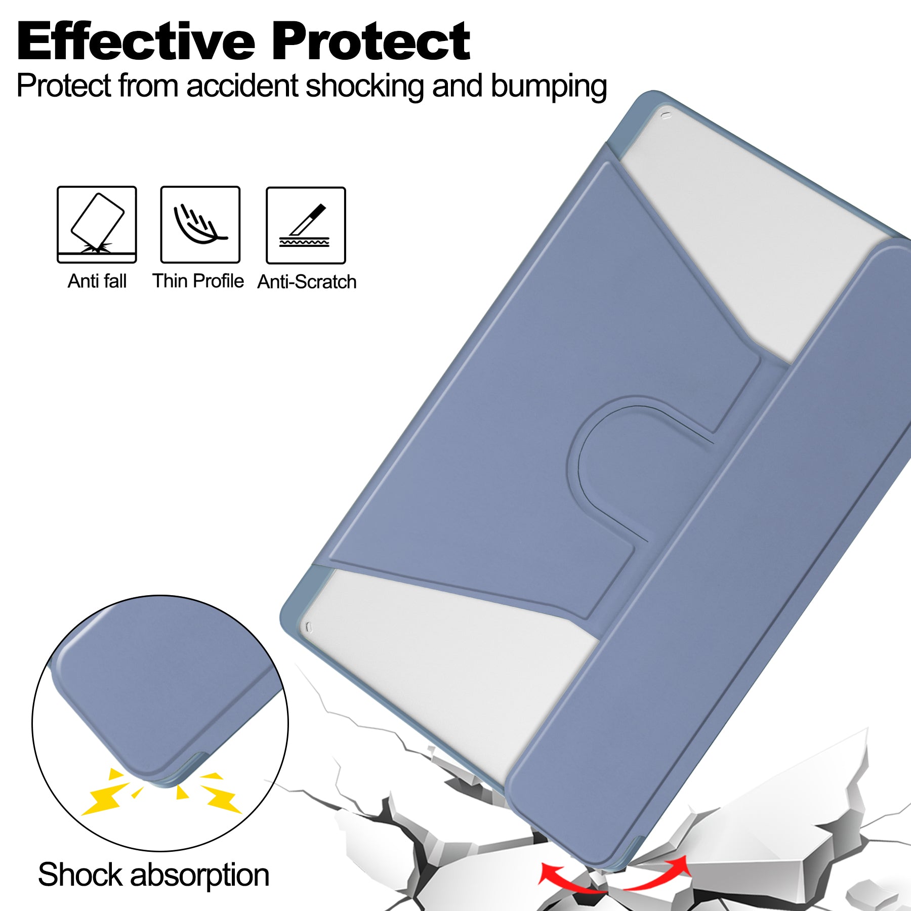 Rotating Acrylic Back PU Leather Case for Lenovo Tab M11 TB330FU with Pencil Holder [Lavender]