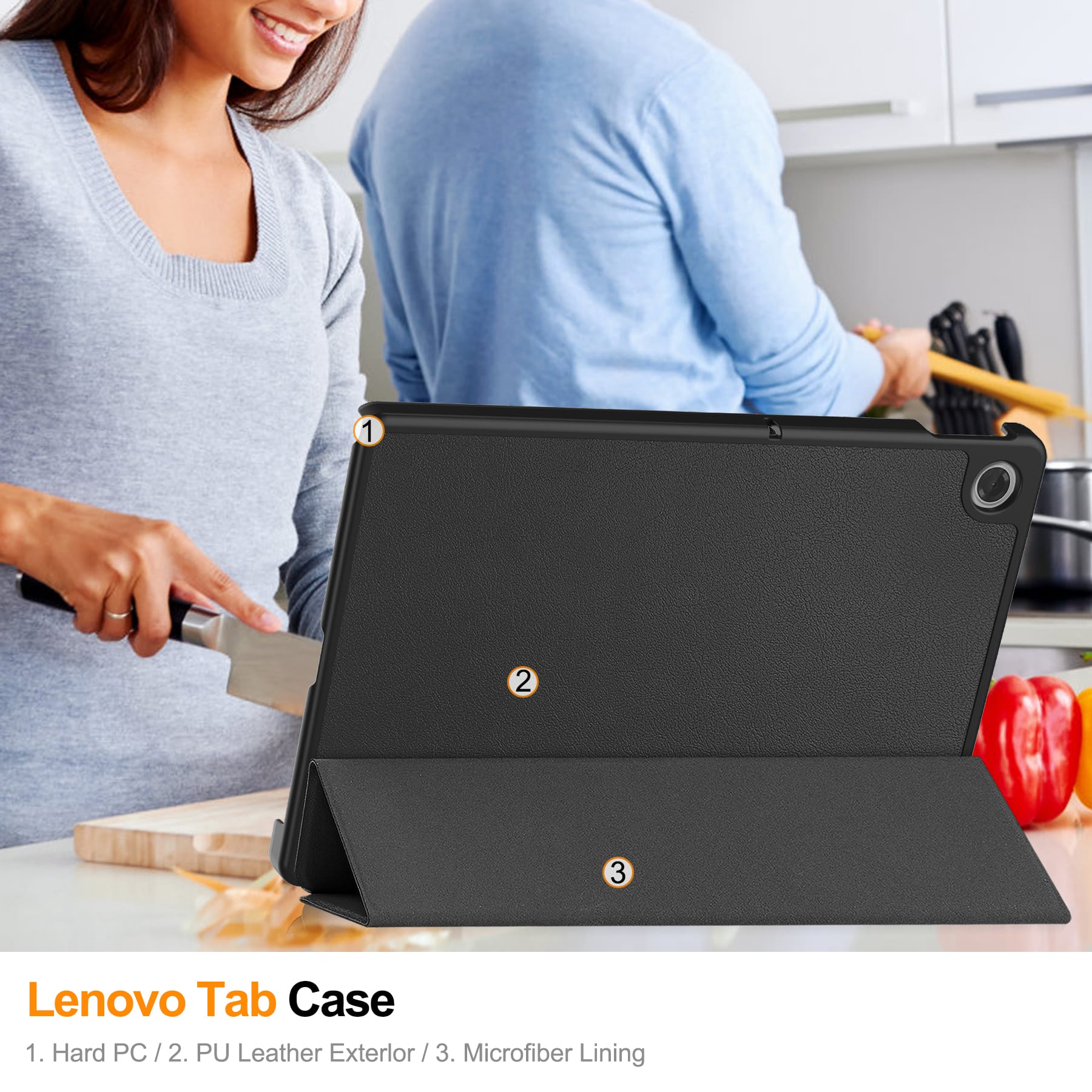 Lenovo Tab 10.1" 2025 TB311 KST Tri-Fold Case (Black)