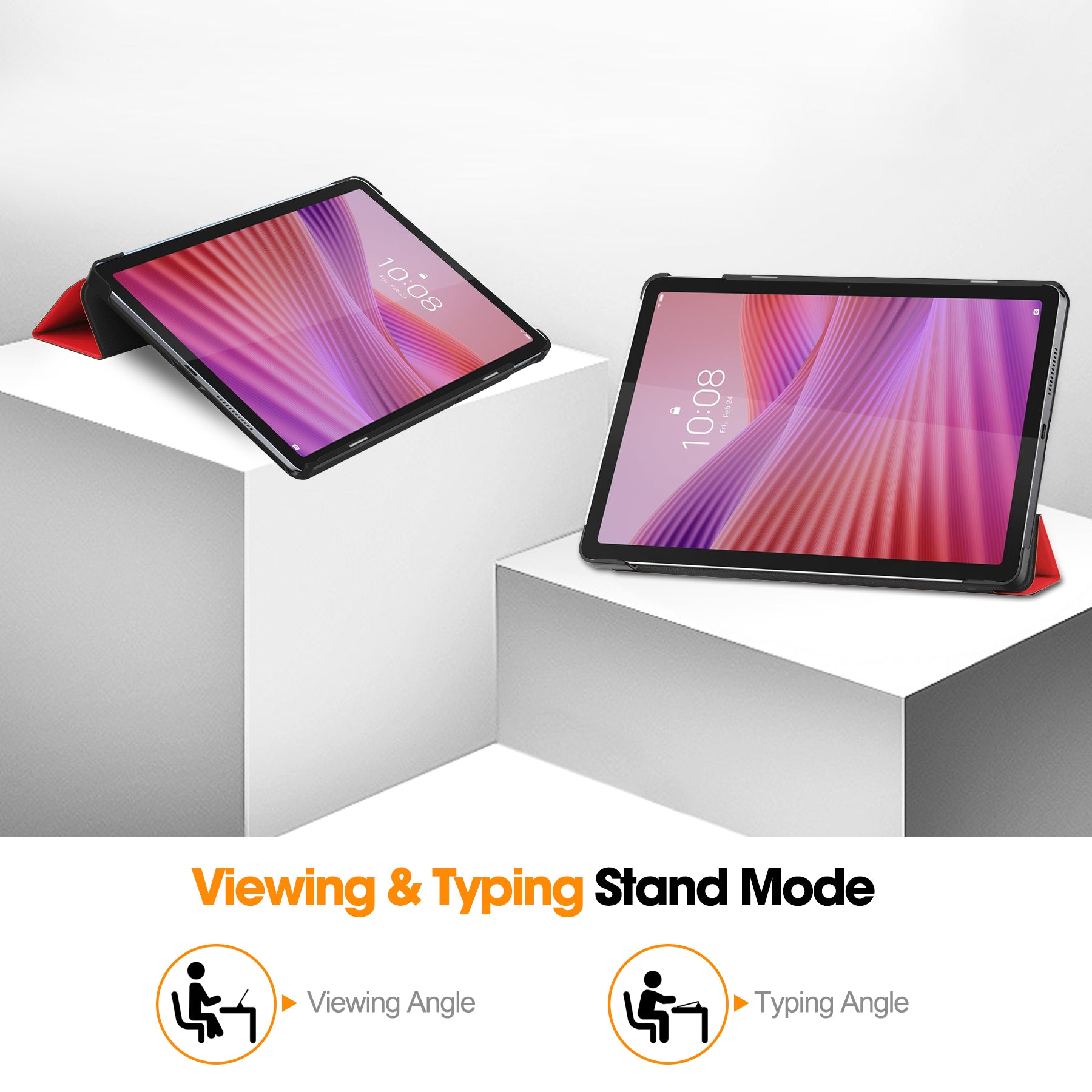 Lenovo Tab 10.1" 2025 TB311 KST Tri-Fold Case (Red)