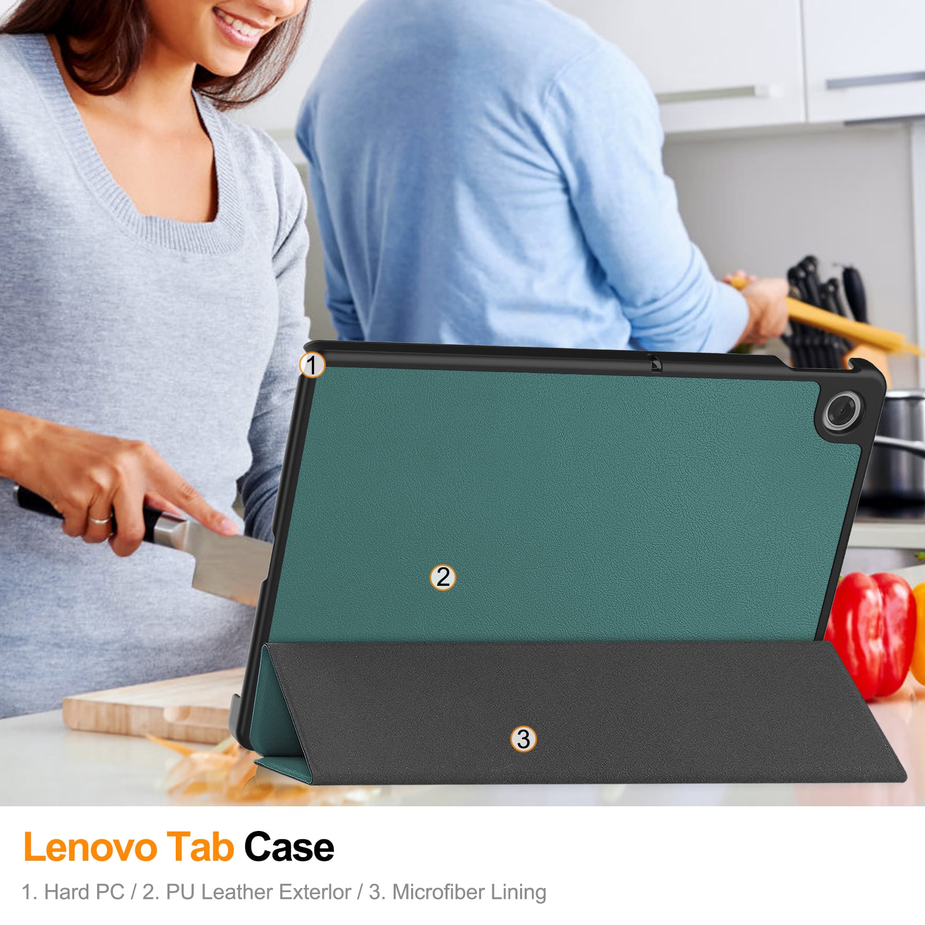 Lenovo Tab 10.1" 2025 TB311 KST Tri-Fold Case (Teal)